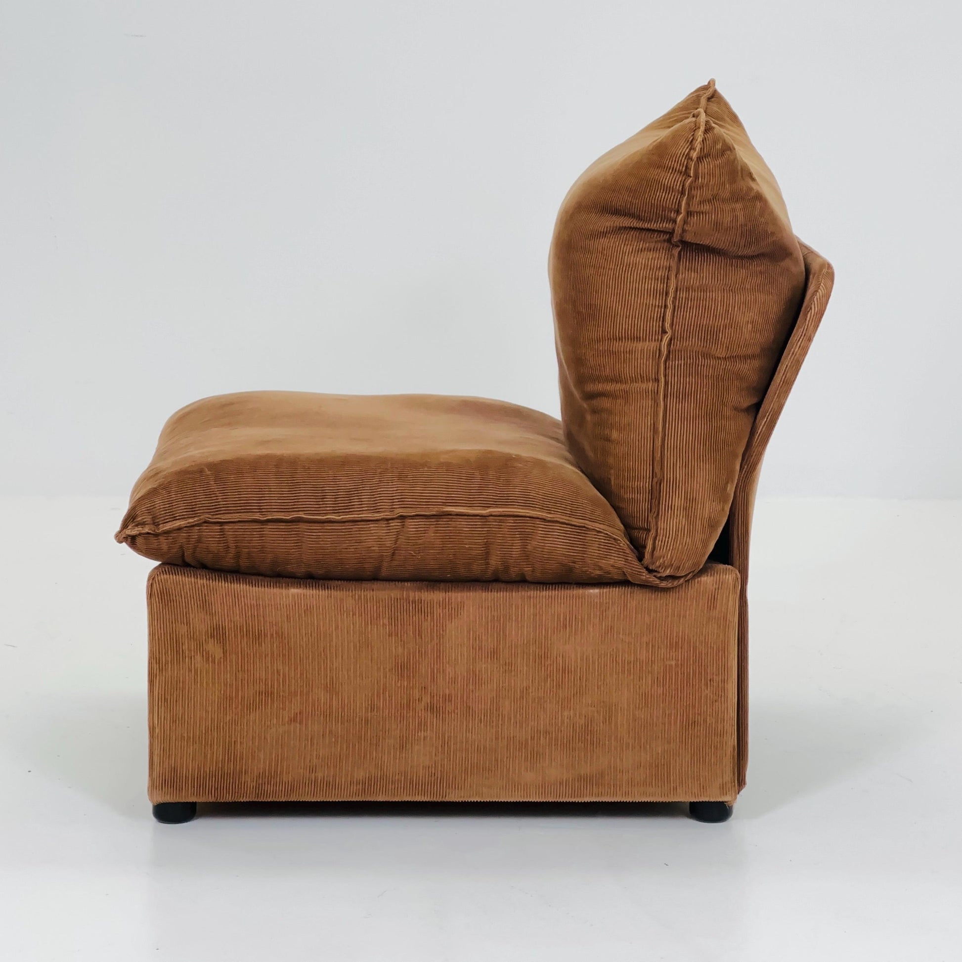 Mid-Century Lounge Chair | | Brown Velvet Upholstery 1980s Germany