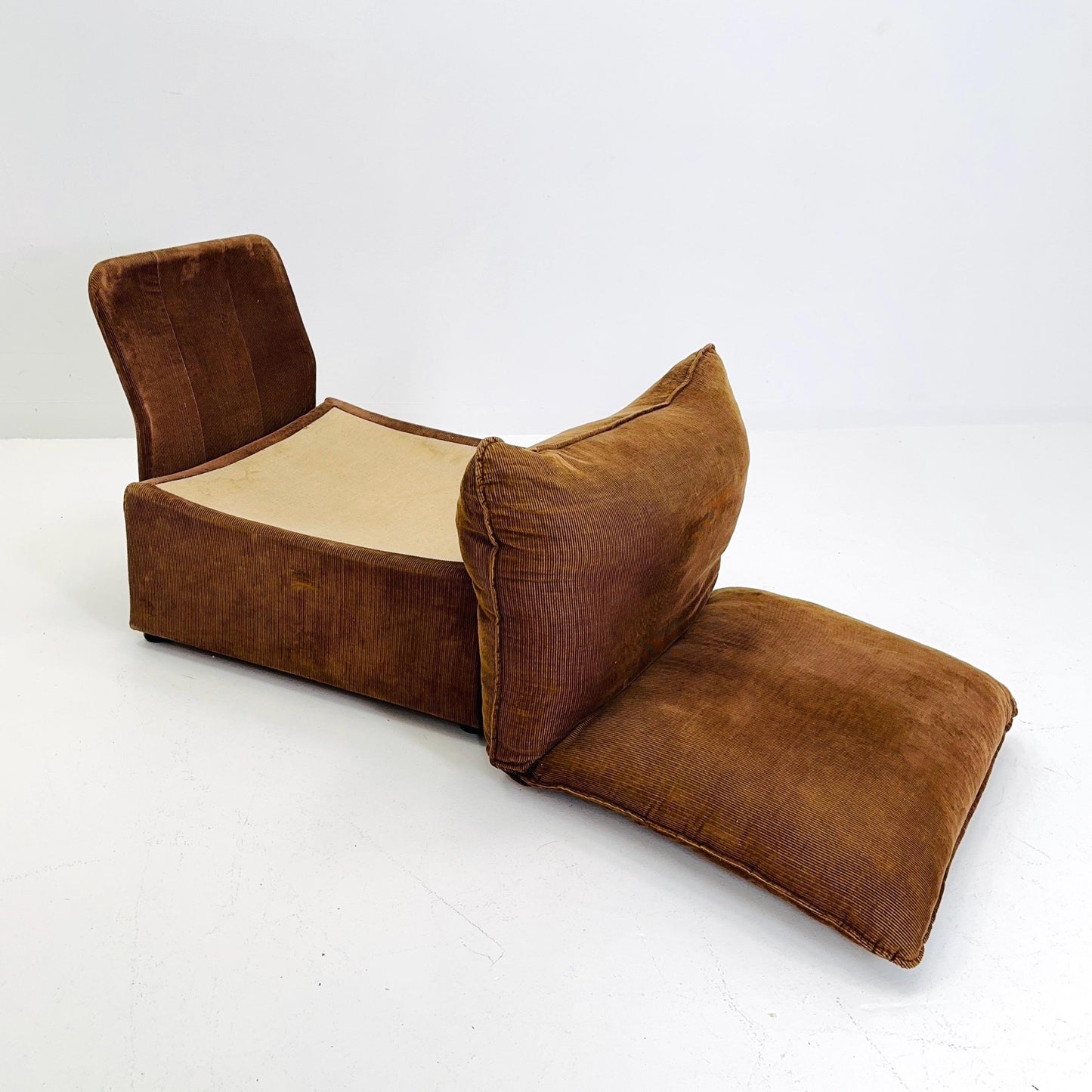 Mid-Century Lounge Chair | | Brown Velvet Upholstery 1980s Germany