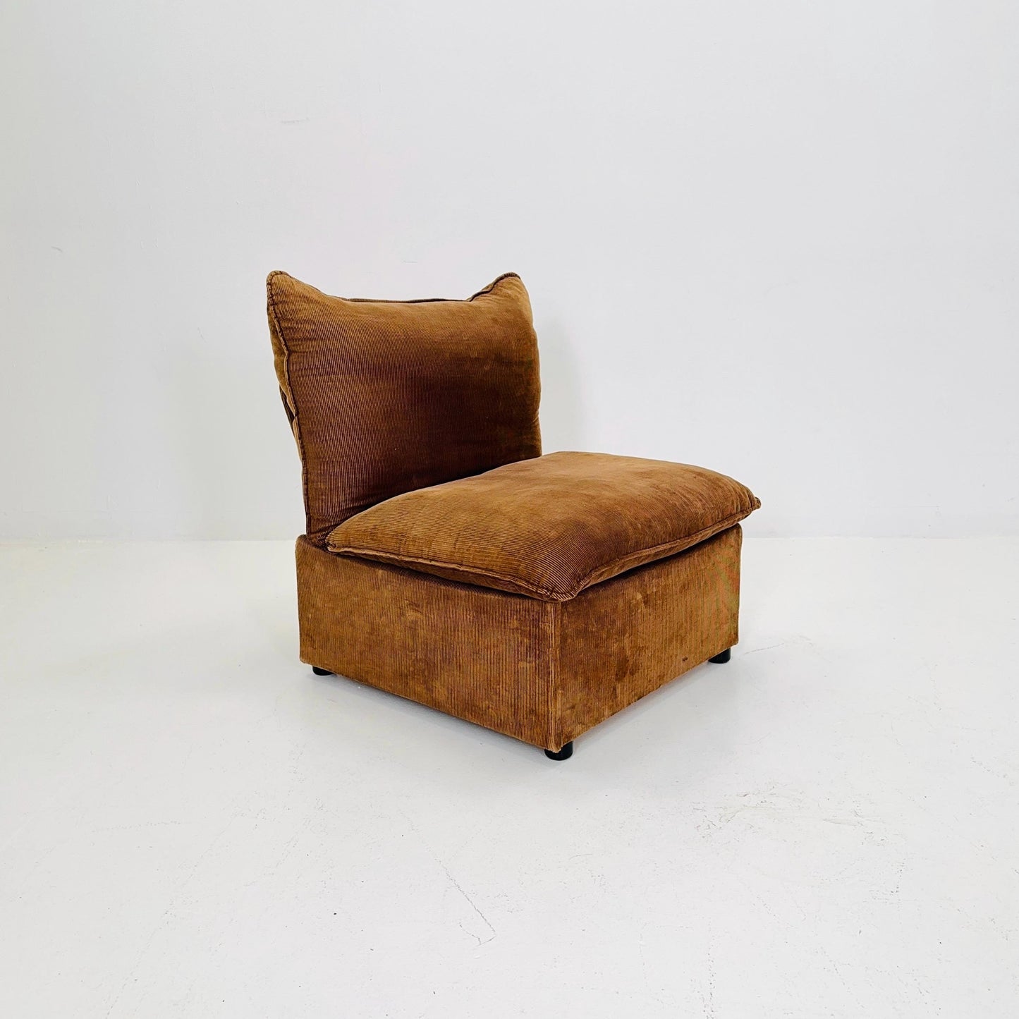 Mid-Century Lounge Chair | | Brown Velvet Upholstery 1980s Germany