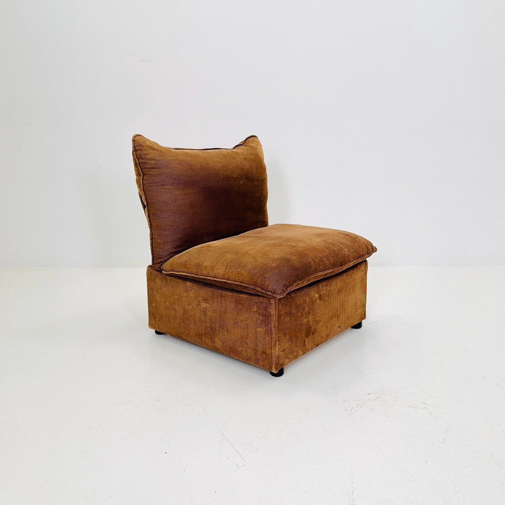 Mid-Century Lounge Chair | | Brown Velvet Upholstery 1980s Germany