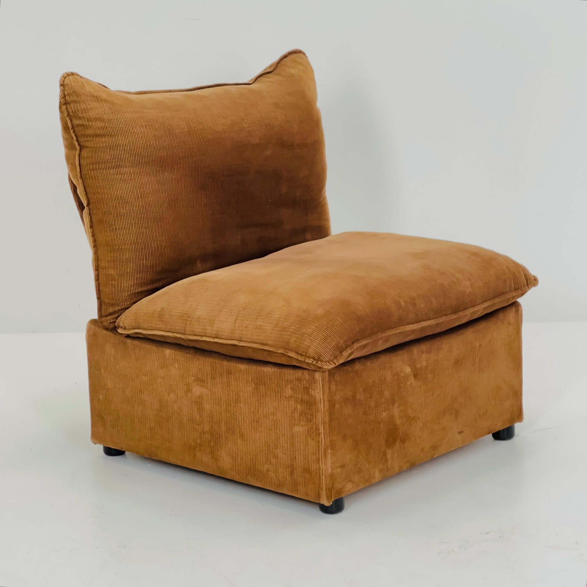 Mid-Century Lounge Chair | | Brown Velvet Upholstery 1980s Germany