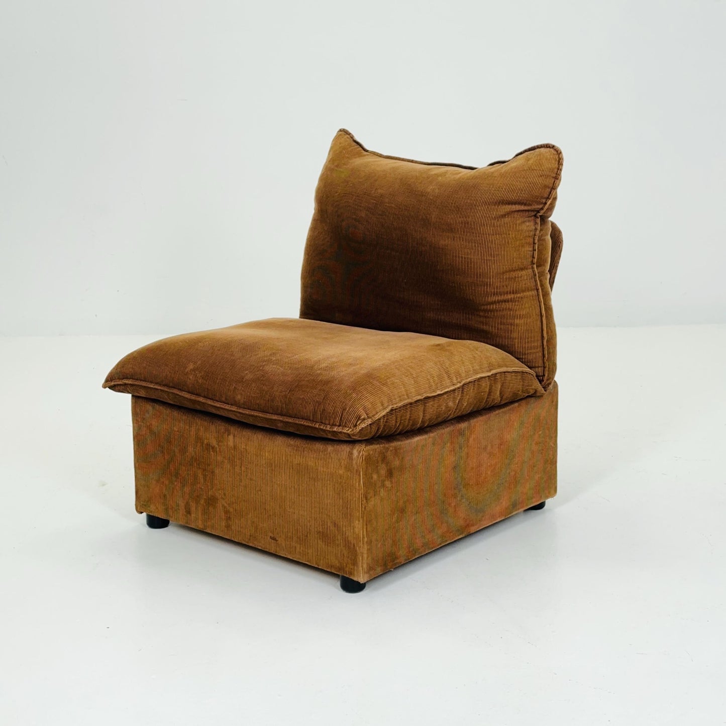 Mid-Century Lounge Chair | | Brown Velvet Upholstery 1980s Germany