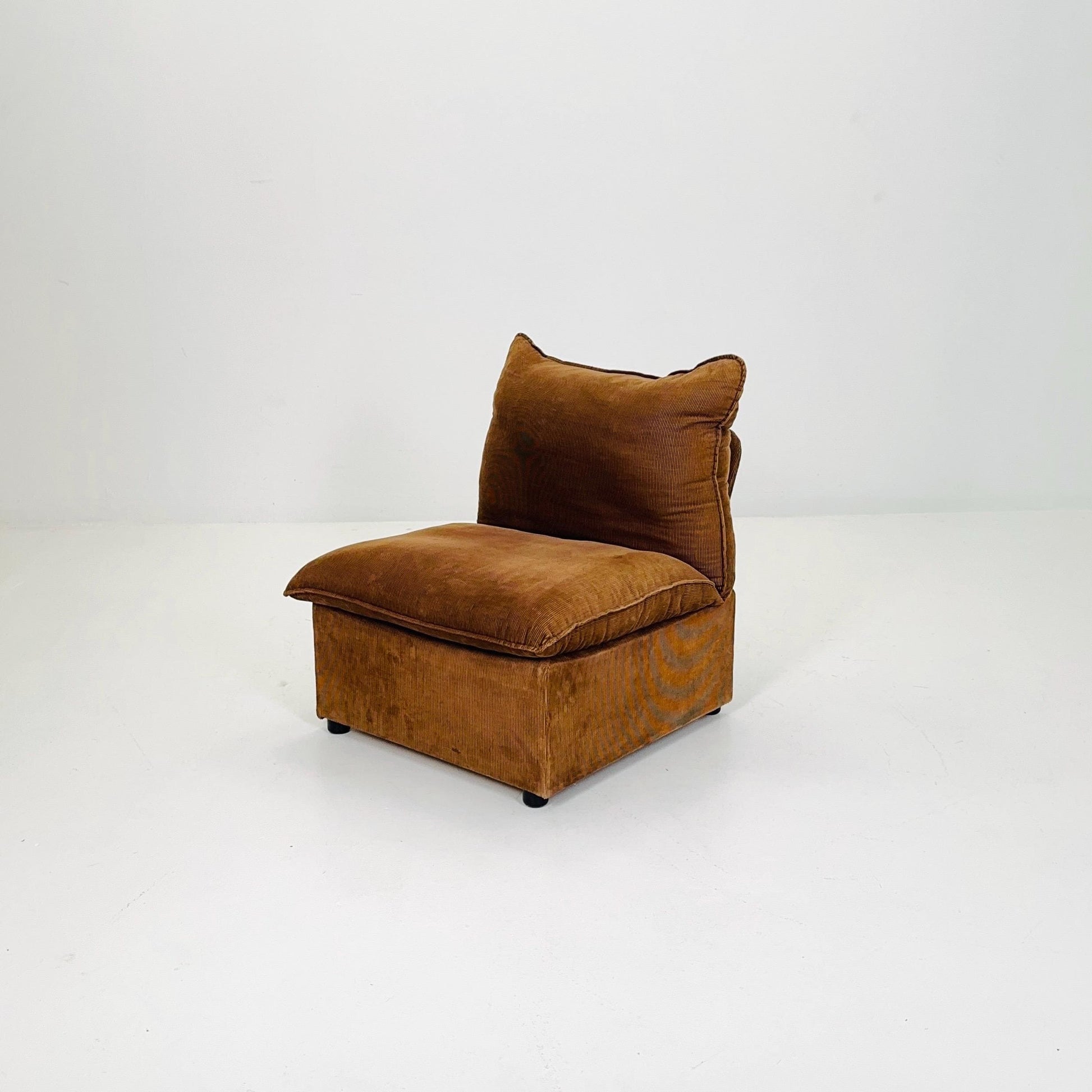 Mid-Century Lounge Chair | | Brown Velvet Upholstery 1980s Germany