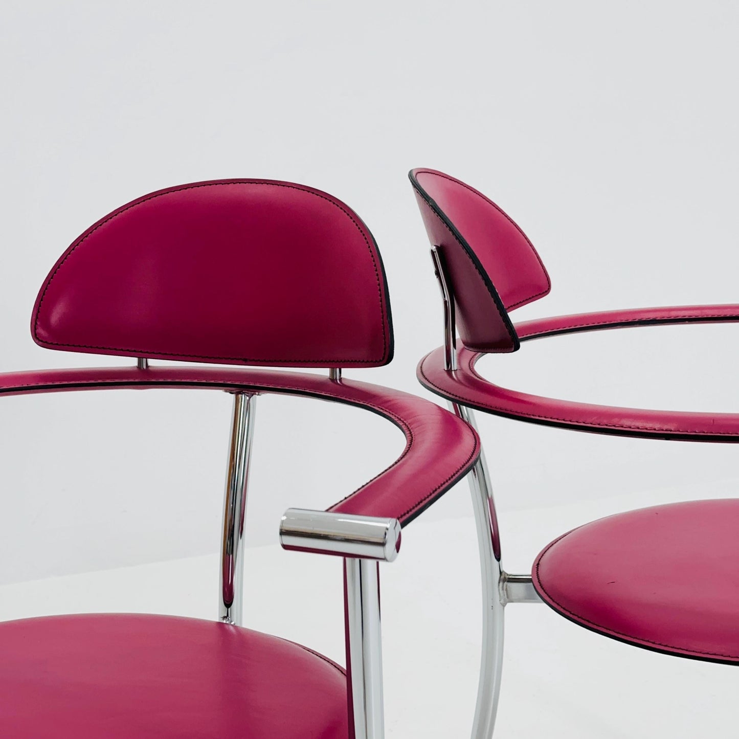 Set of 2 Mid-Century Modern “Stiletto” Dining Chairs Postmodern by Arrben Italy, 1980s