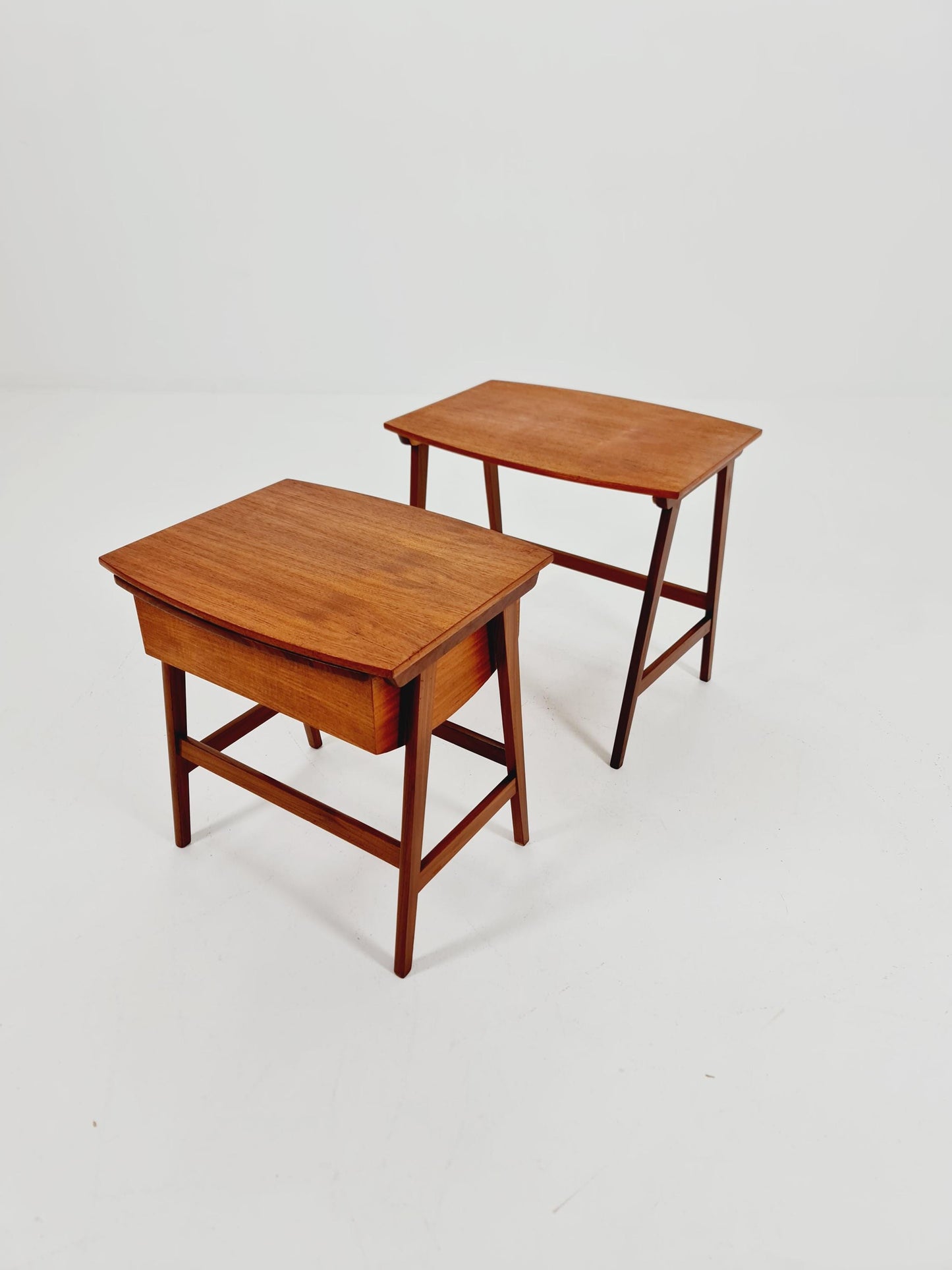 Rare Mid-Century Danish Teak Nesting Tables with sweing table , 1960s, set of 2