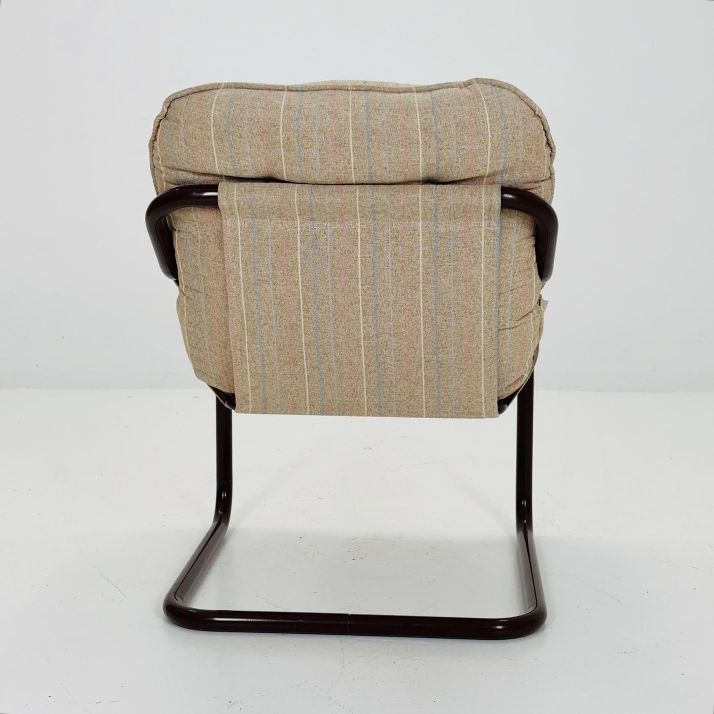 Mid century century Bauhaus tubular canvas armchair for Tomas Jelinek by IKEA 1980s