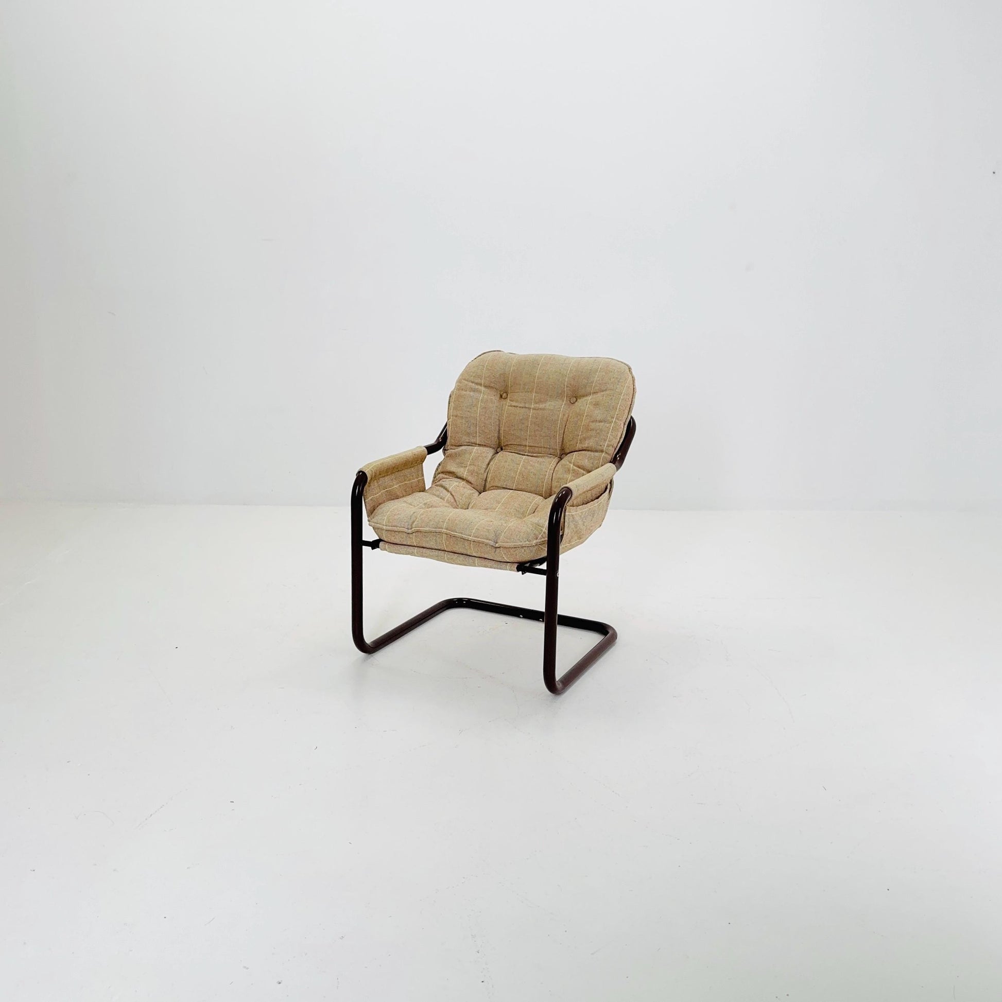 Mid century century Bauhaus tubular canvas armchair for Tomas Jelinek by IKEA 1980s