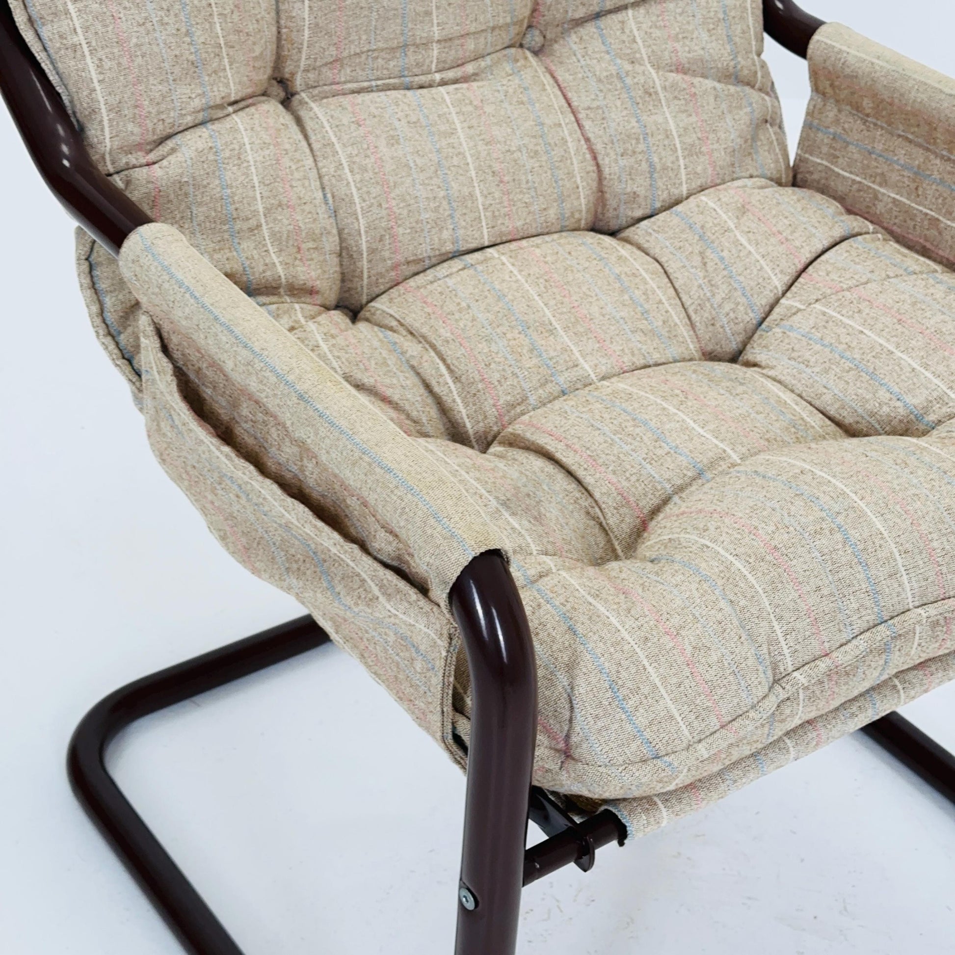 Mid century century Bauhaus tubular canvas armchair for Tomas Jelinek by IKEA 1980s