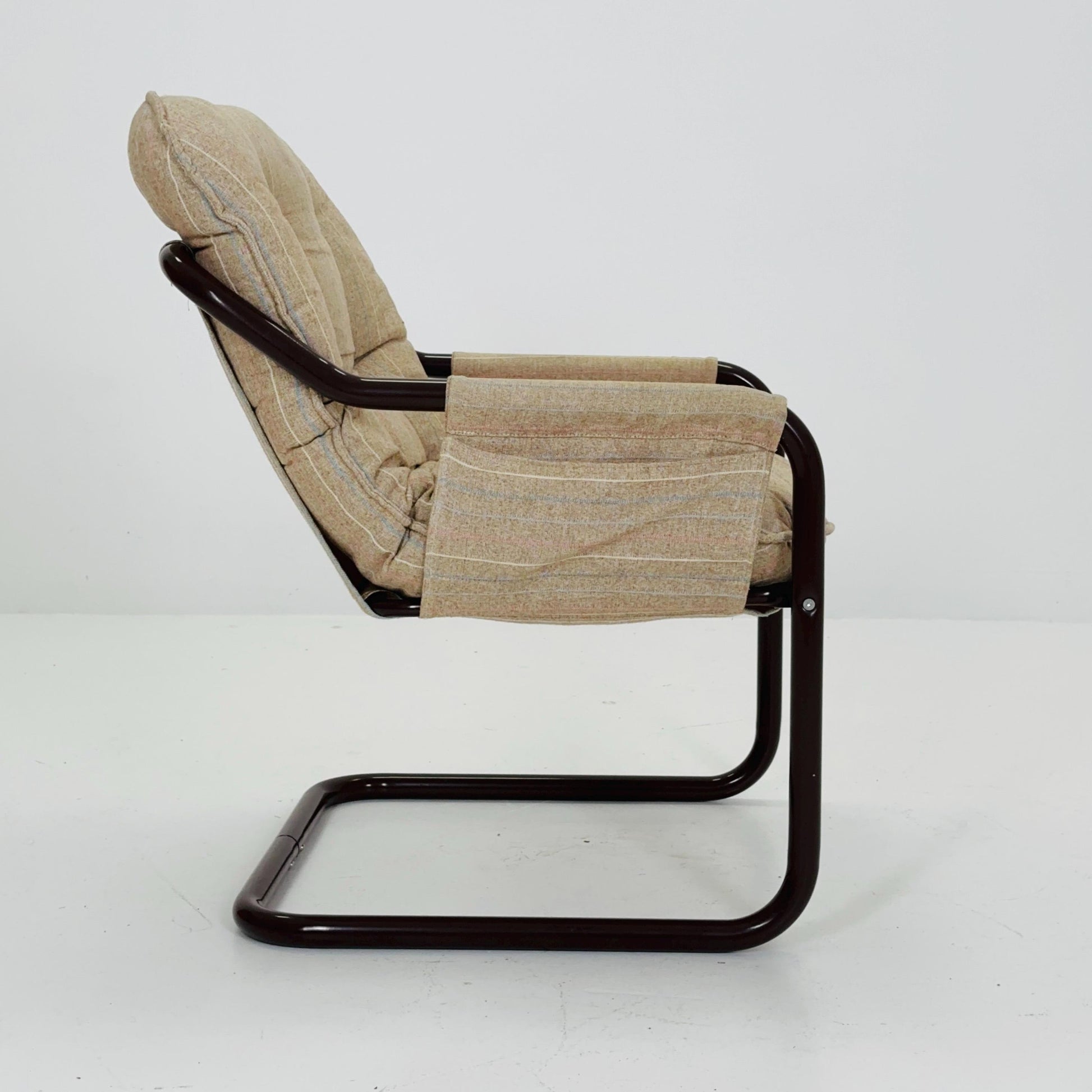 Mid century century Bauhaus tubular canvas armchair for Tomas Jelinek by IKEA 1980s
