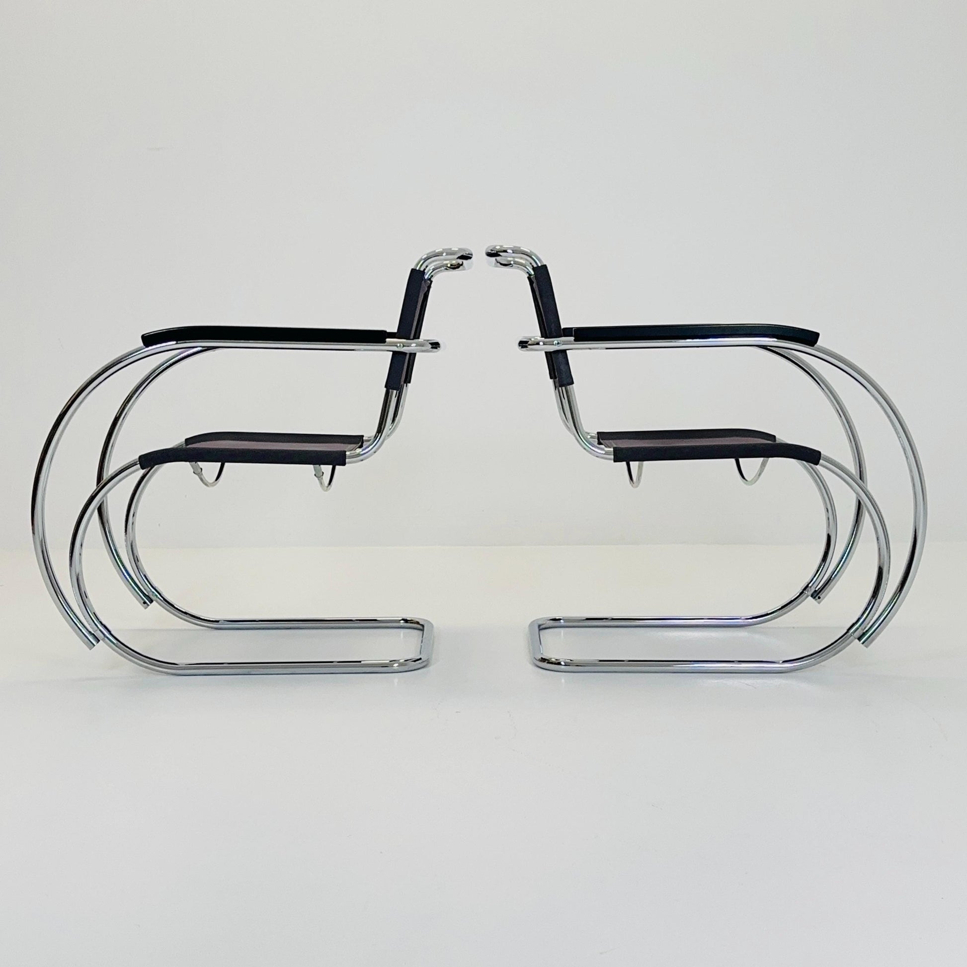 Set of Two S533 /MR20 Armchairs by Ludwig Mies van der Rohe for Thonet, 1980s — Bauhaus Design, Germany