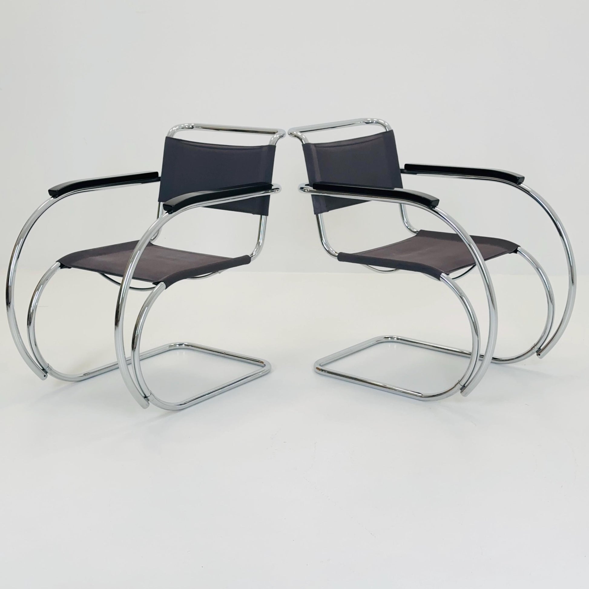 Set of Two S533 /MR20 Armchairs by Ludwig Mies van der Rohe for Thonet, 1980s — Bauhaus Design, Germany