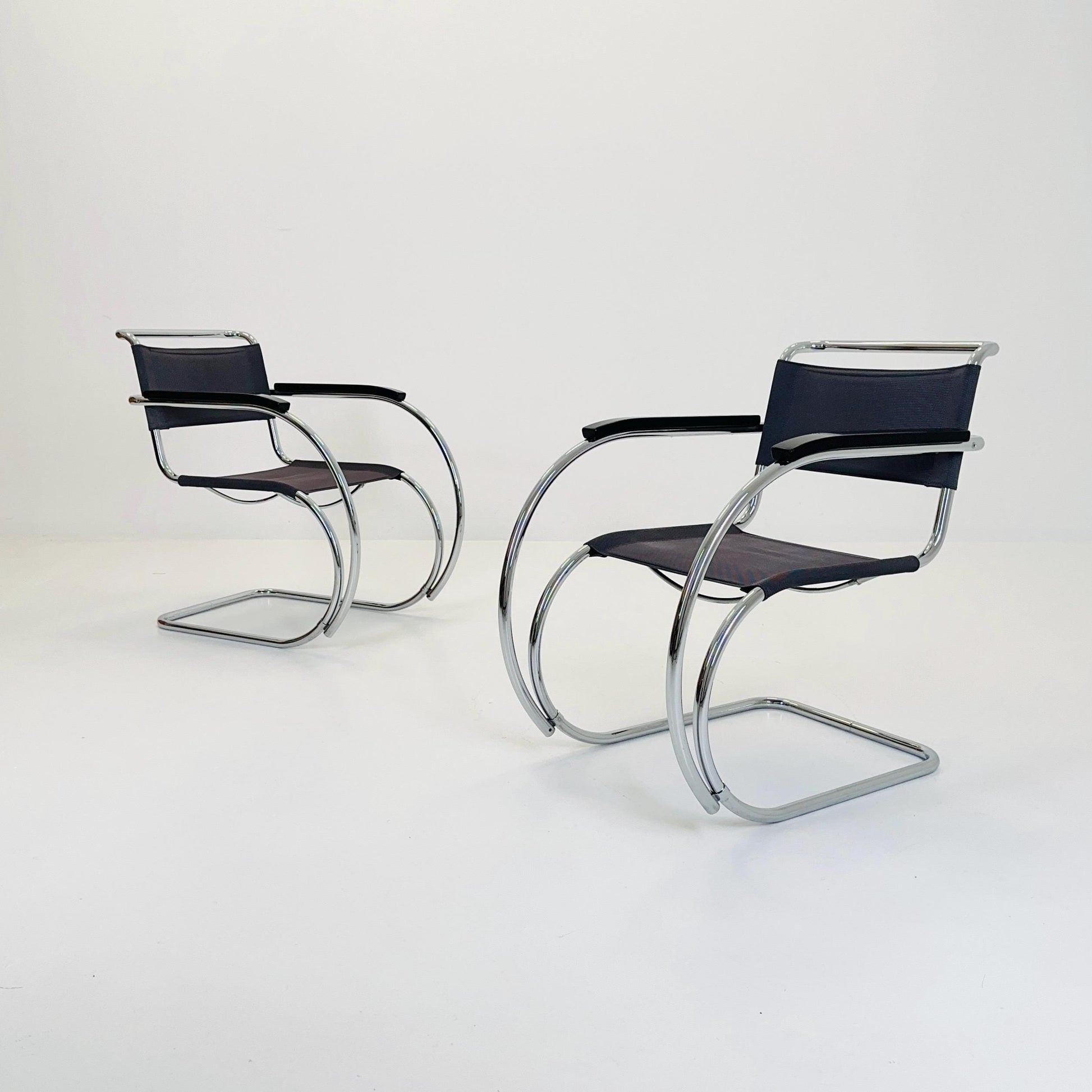 Set of Two S533 /MR20 Armchairs by Ludwig Mies van der Rohe for Thonet, 1980s — Bauhaus Design, Germany