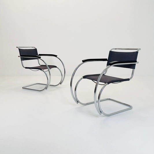 Set of Two S533 /MR20 Armchairs by Ludwig Mies van der Rohe for Thonet, 1980s — Bauhaus Design, Germany