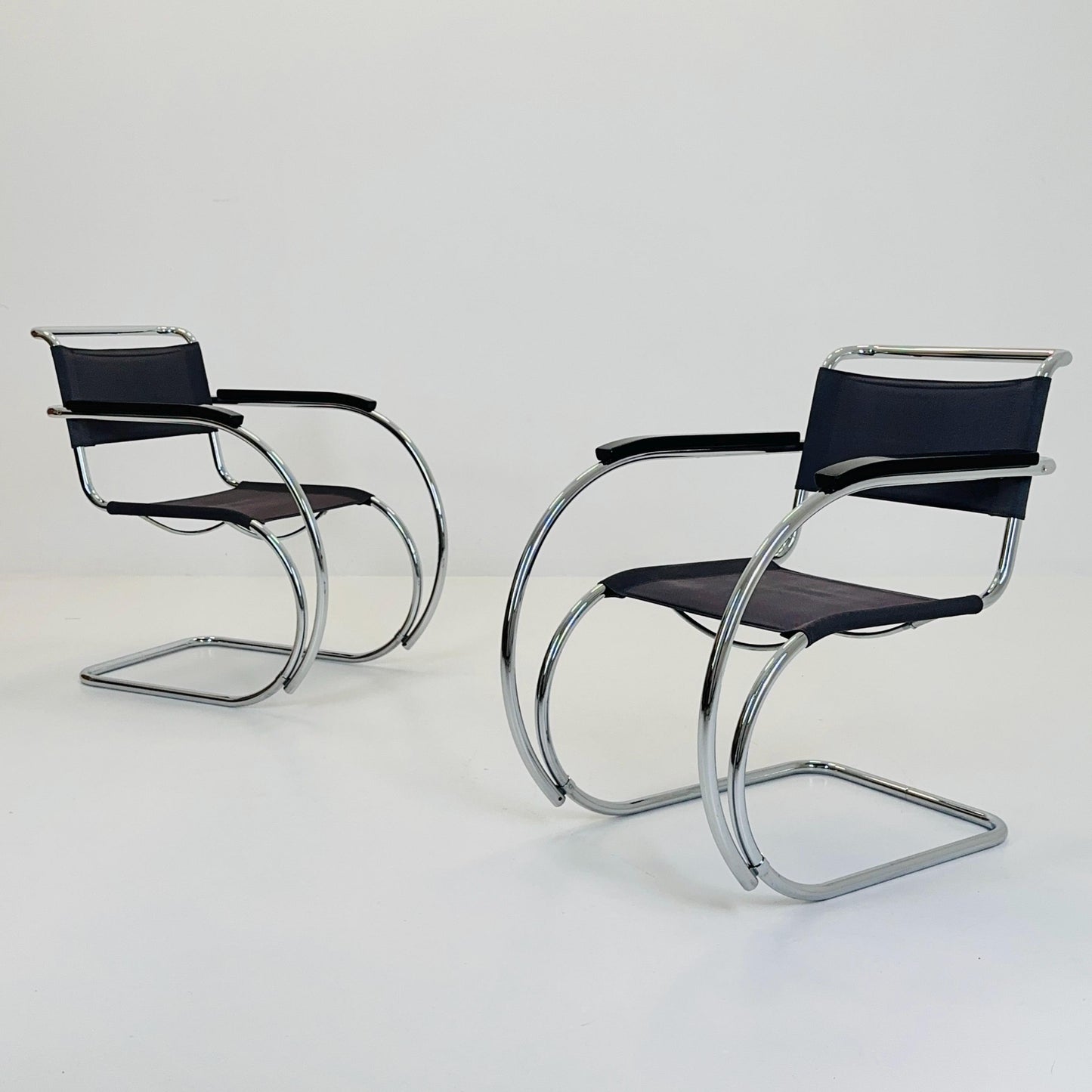 Set of Two S533 /MR20 Armchairs by Ludwig Mies van der Rohe for Thonet, 1980s — Bauhaus Design, Germany