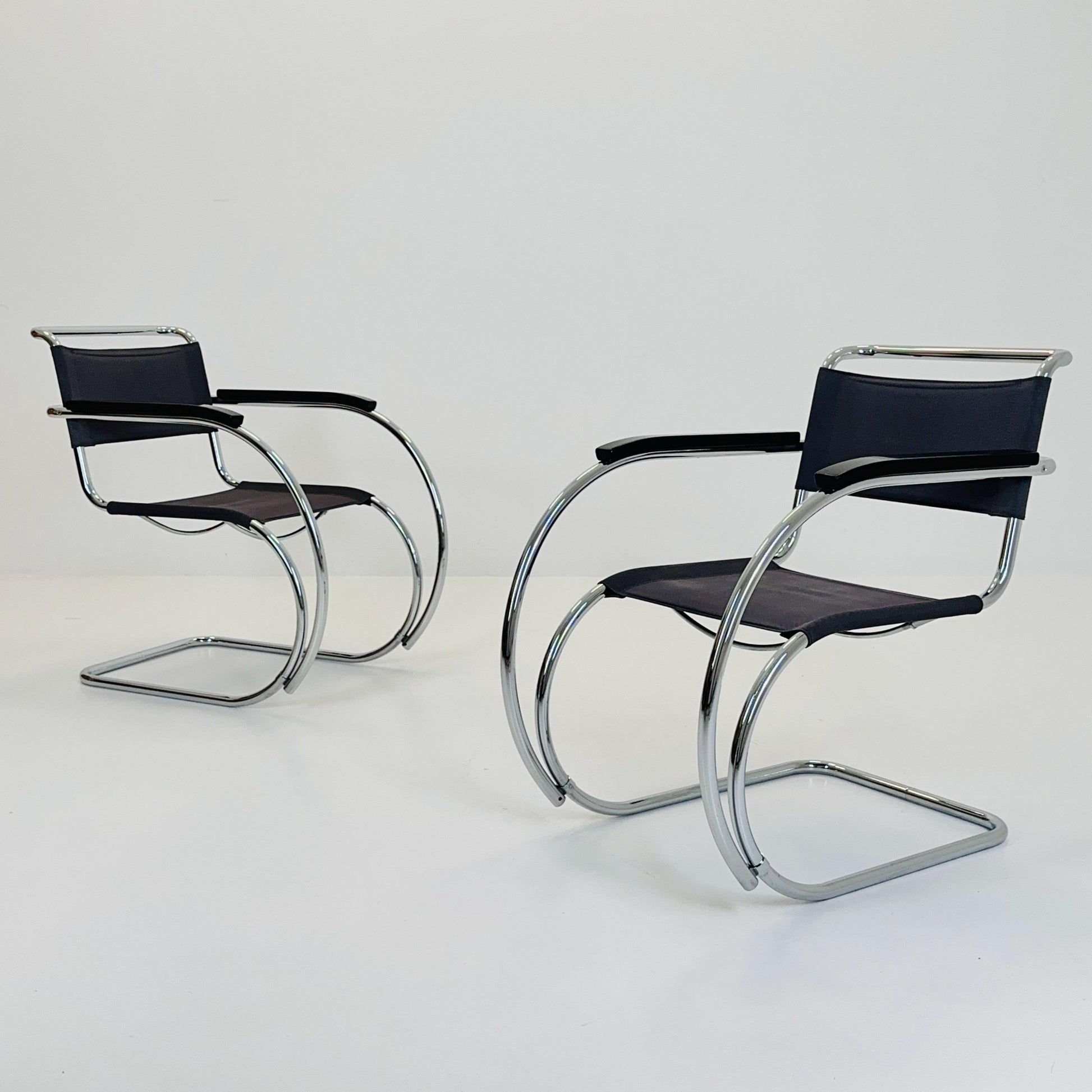 Set of Two S533 /MR20 Armchairs by Ludwig Mies van der Rohe for Thonet, 1980s — Bauhaus Design, Germany