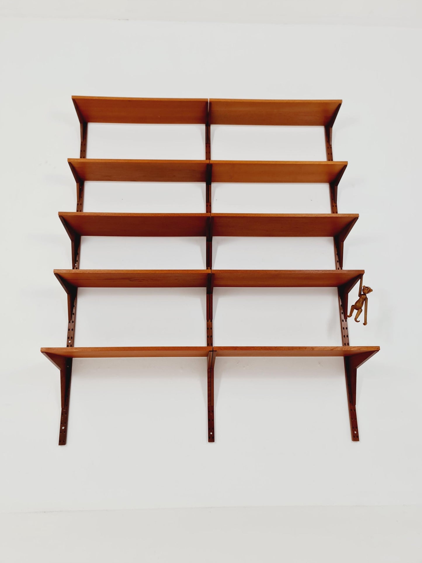 Midcentury Danish Teak Wall-Mounted Shelving Unit, by Royal for Poul Cadovius, 1960s