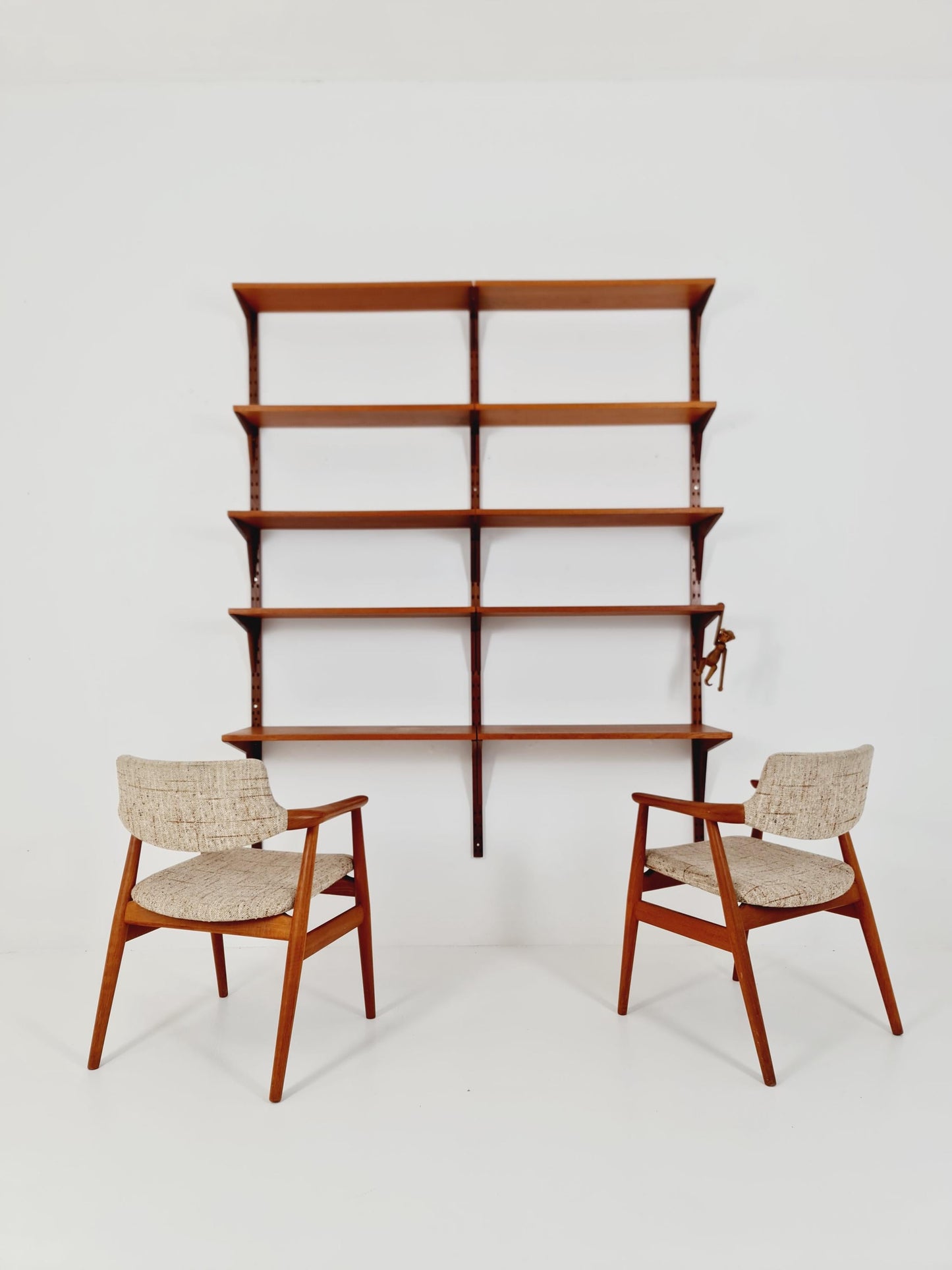 Midcentury Danish Teak Wall-Mounted Shelving Unit, by Royal for Poul Cadovius, 1960s