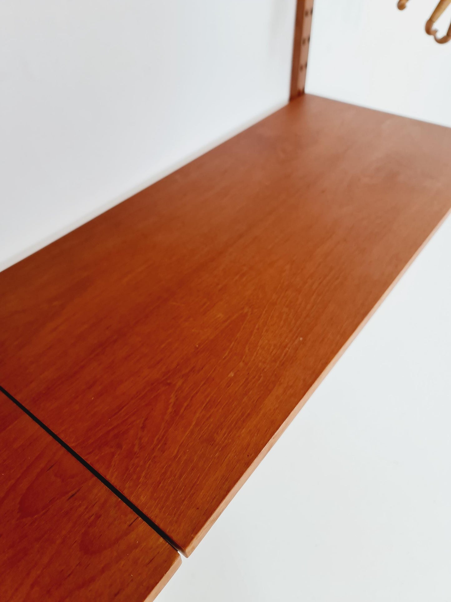 Midcentury Danish Teak Wall-Mounted Shelving Unit, by Royal for Poul Cadovius, 1960s