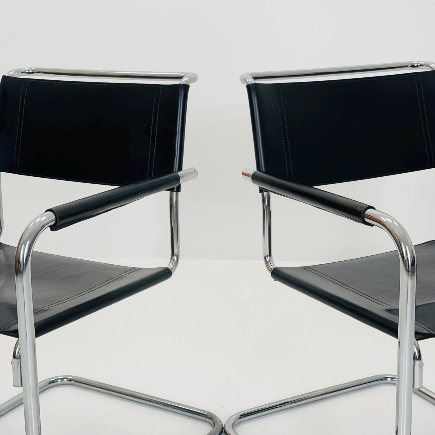 Set of 2 Bauhaus Mart Stam S34 armChairs for Linea Fiam Italy 1980s