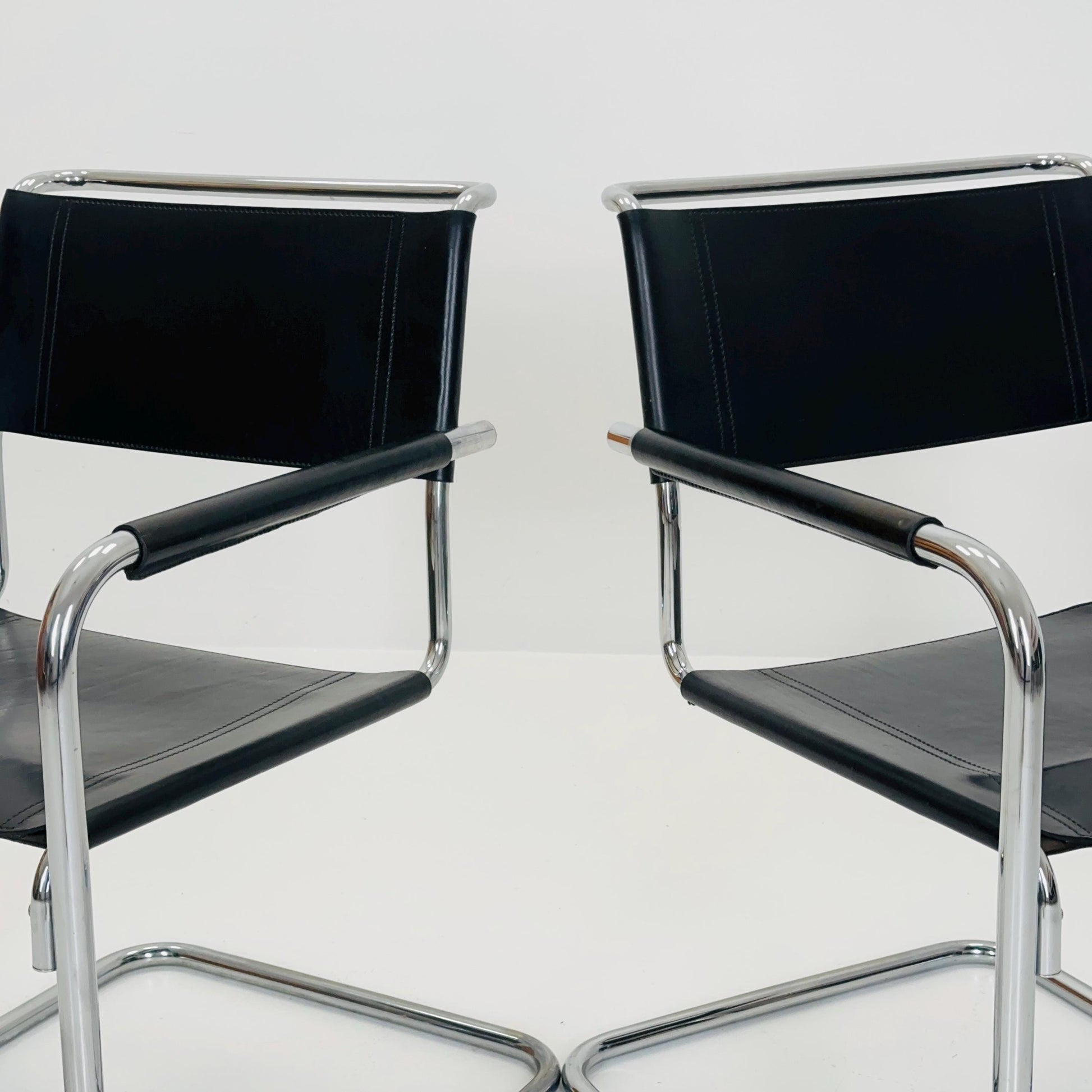 Set of 2 Bauhaus Mart Stam S34 armChairs for Linea Fiam Italy 1980s