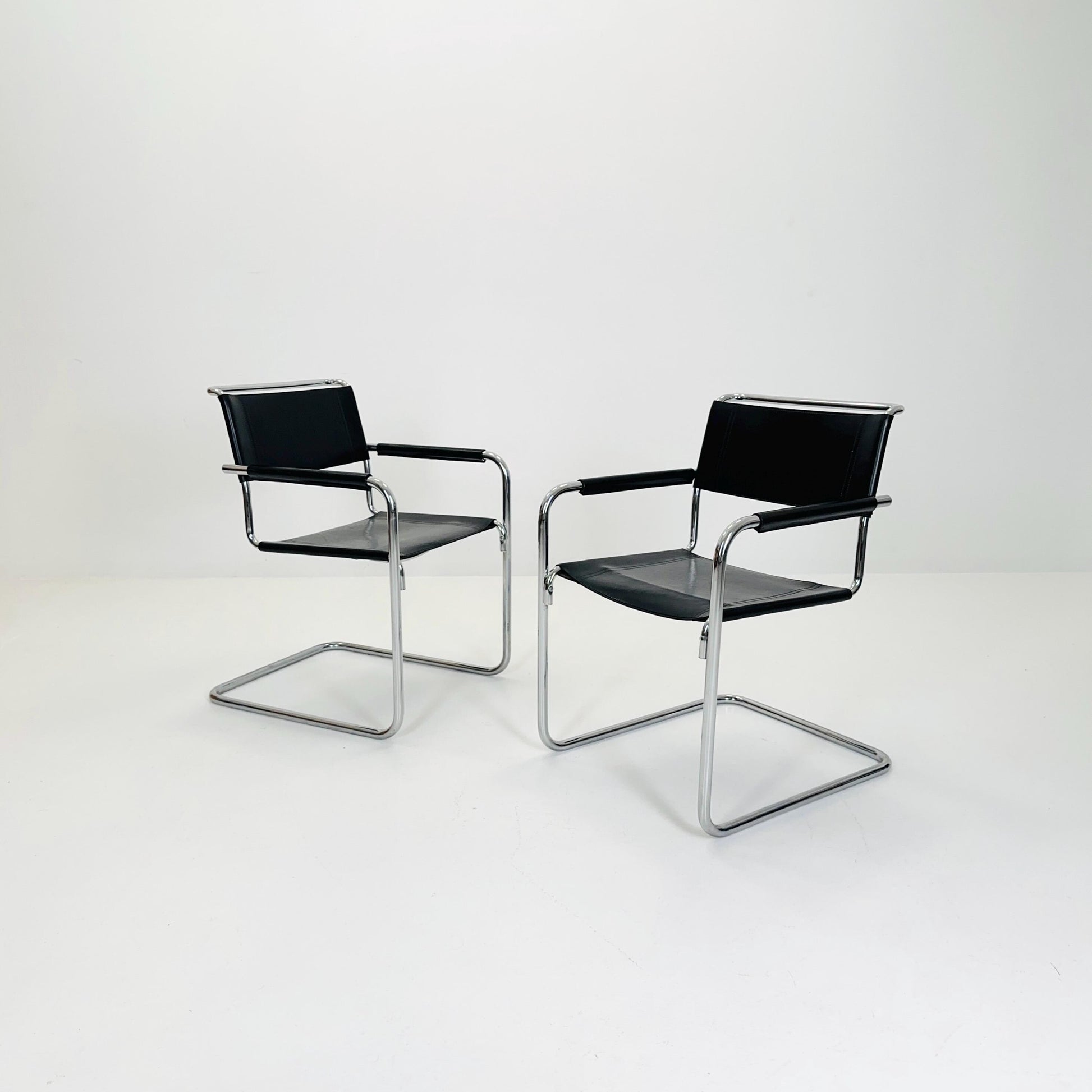 Set of 2 Bauhaus Mart Stam S34 armChairs for Linea Fiam Italy 1980s