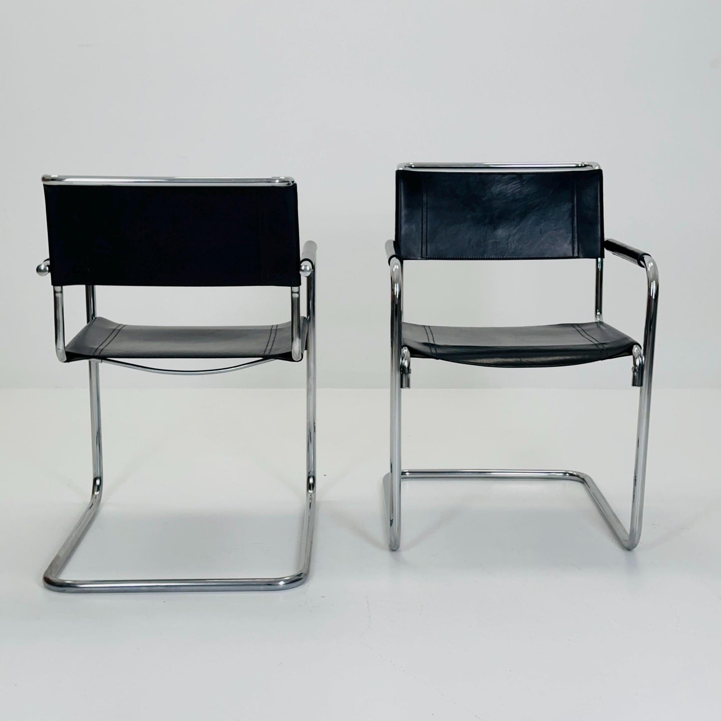 Set of 2 Bauhaus Mart Stam S34 armChairs for Linea Fiam Italy 1980s