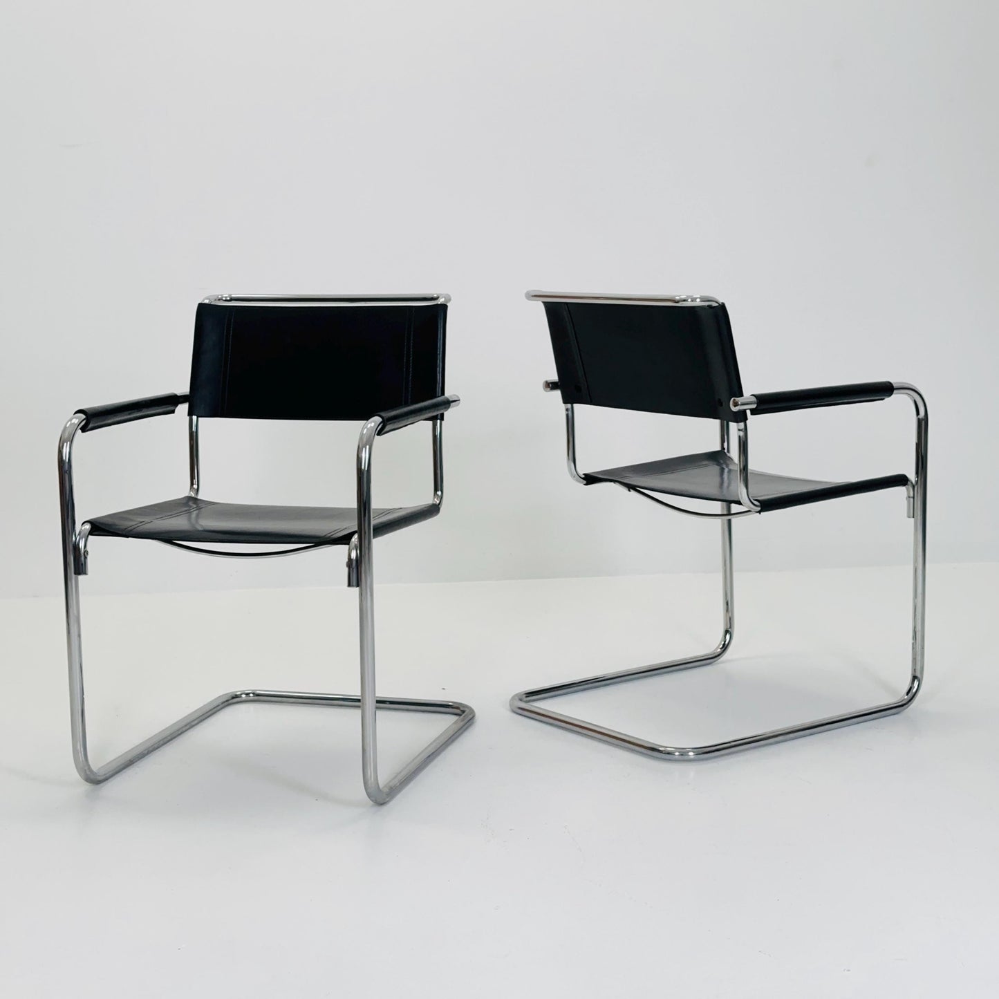 Set of 2 Bauhaus Mart Stam S34 armChairs for Linea Fiam Italy 1980s