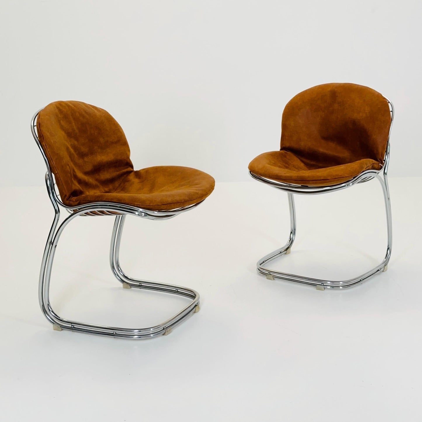 Set of 2 Mid century Bauhaus Sabrina dining chairs by Gaston’s Rinaldi for Rima ,1970s Italy