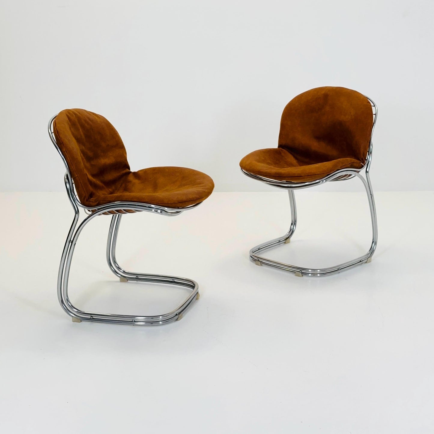 Set of 2 Mid century Bauhaus Sabrina dining chairs by Gaston’s Rinaldi for Rima ,1970s Italy