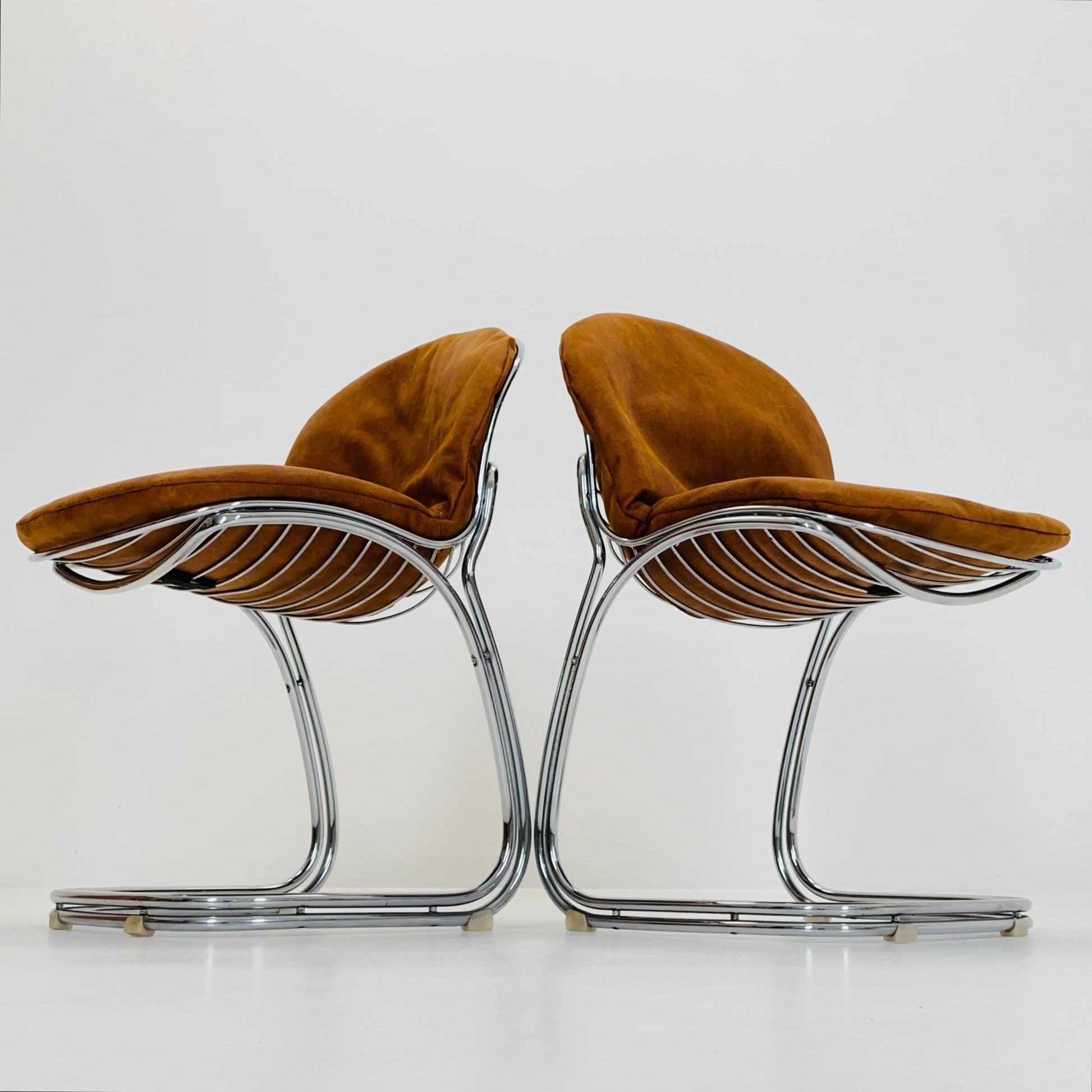 Set of 2 Mid century Bauhaus Sabrina dining chairs by Gaston’s Rinaldi for Rima ,1970s Italy