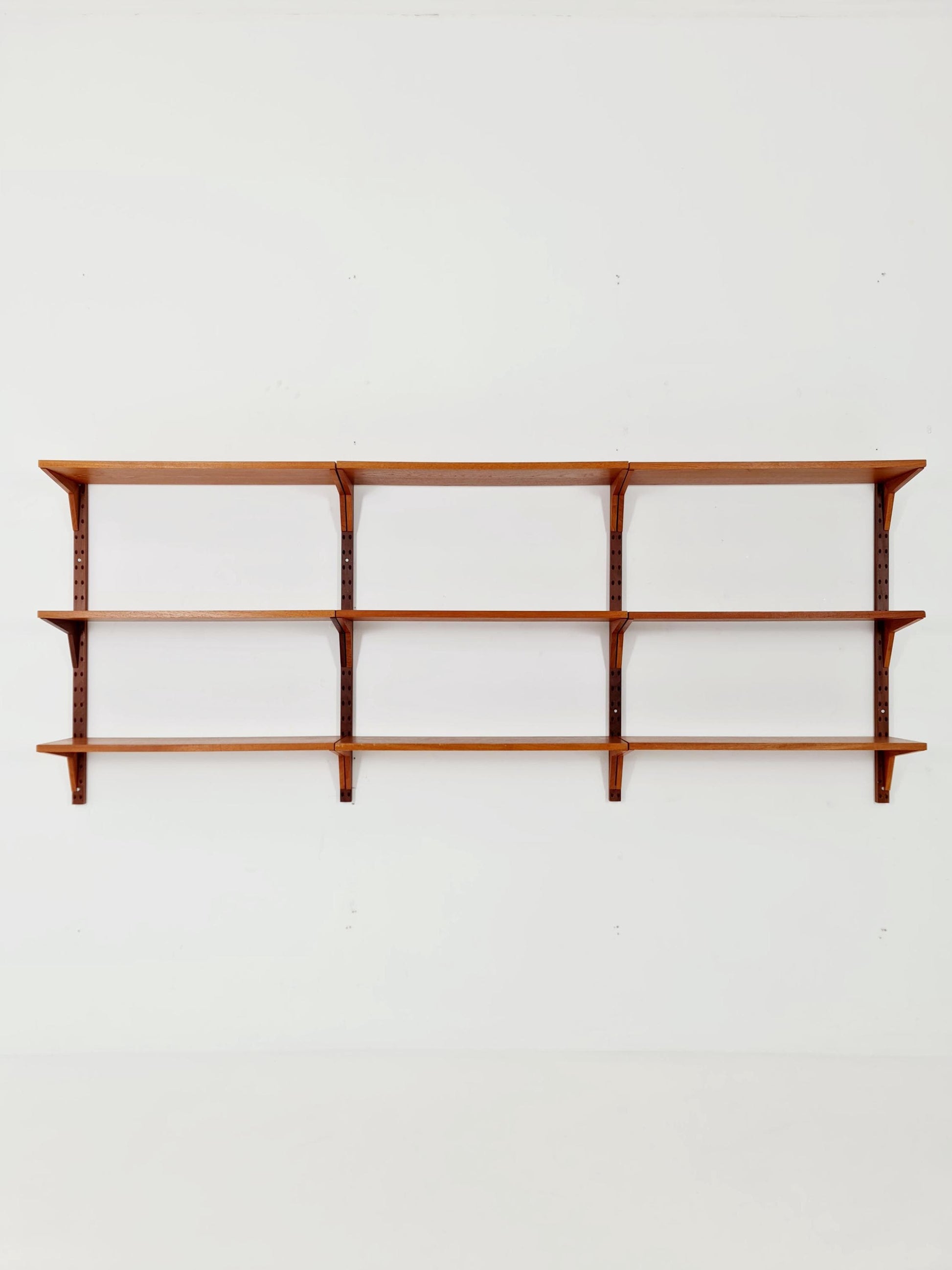Midcentury Danish teak Wall-Mounted Shelving Unit, by Poul Cadovius, 1960s