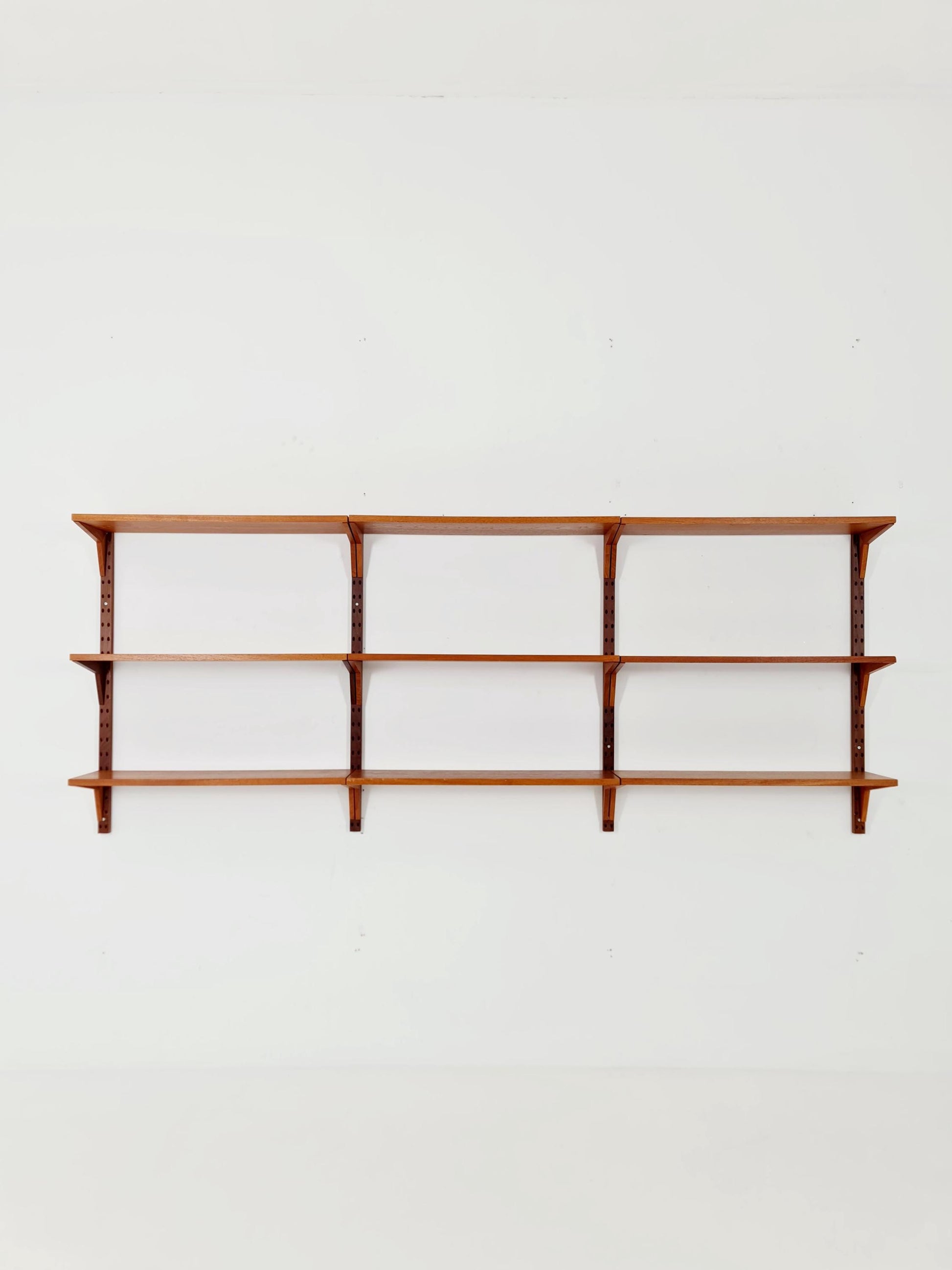Midcentury Danish teak Wall-Mounted Shelving Unit, by Poul Cadovius, 1960s