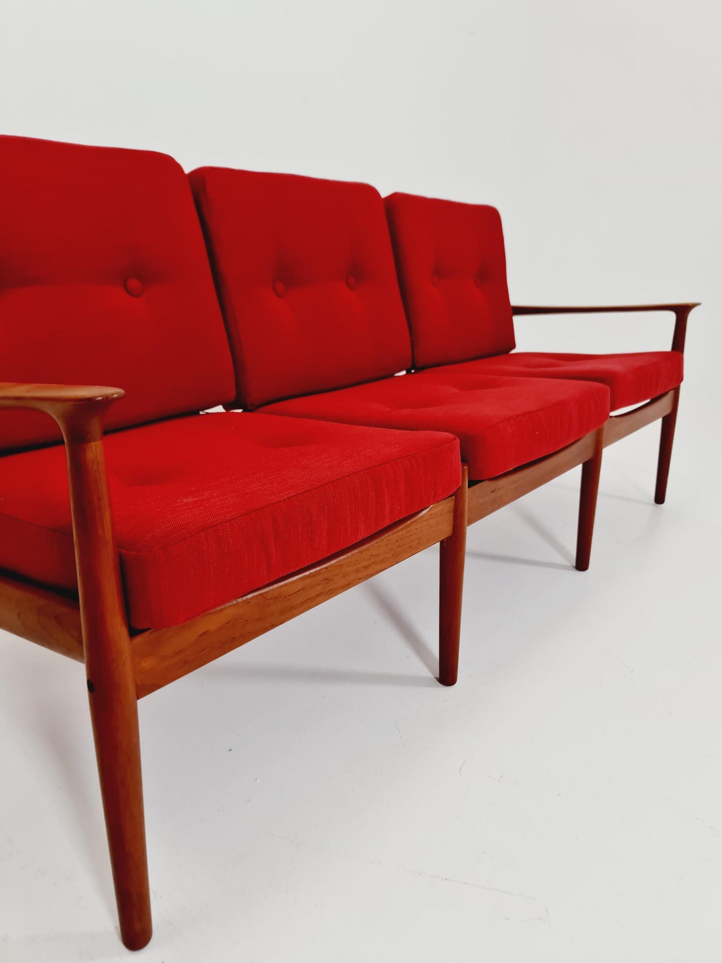 Mid-century Rare Danish teak lounge sofa 3 -Seater ,By Sven Erksen For Glostrup 1970s