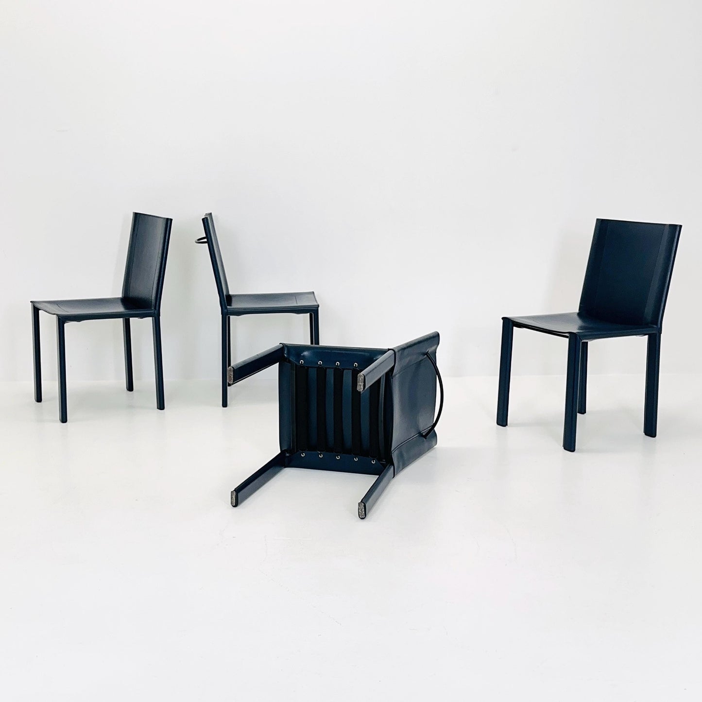 Set of 4 Mid-Century Coral Dining Chairs by Carlo Bartoli for Matteo Grassi Italy 1980s