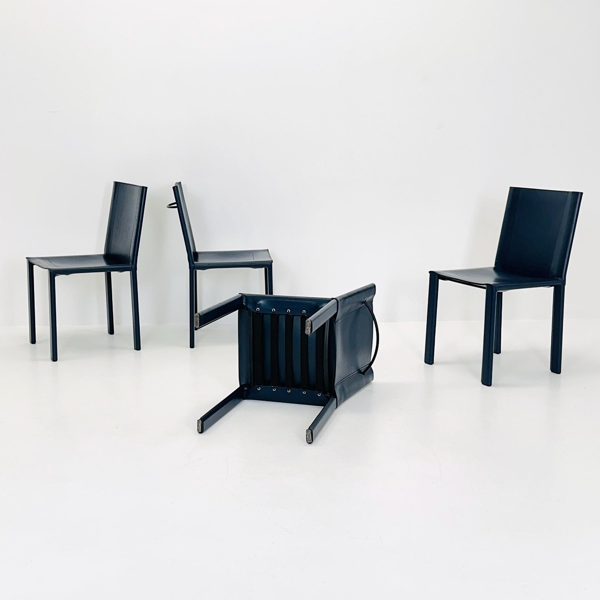 Set of 4 Mid-Century Coral Dining Chairs by Carlo Bartoli for Matteo Grassi Italy 1980s