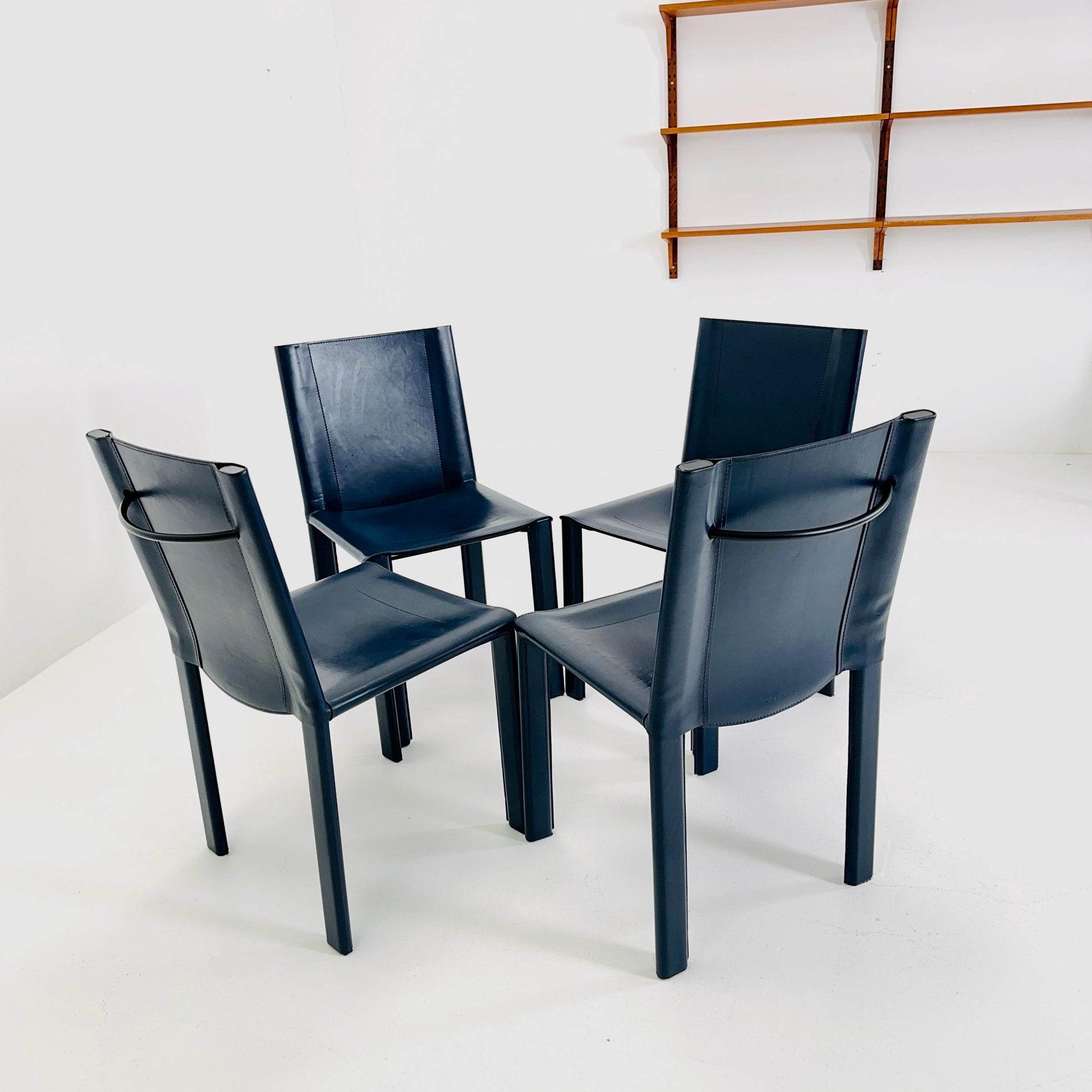 Set of 4 Mid-Century Coral Dining Chairs by Carlo Bartoli for Matteo Grassi Italy 1980s
