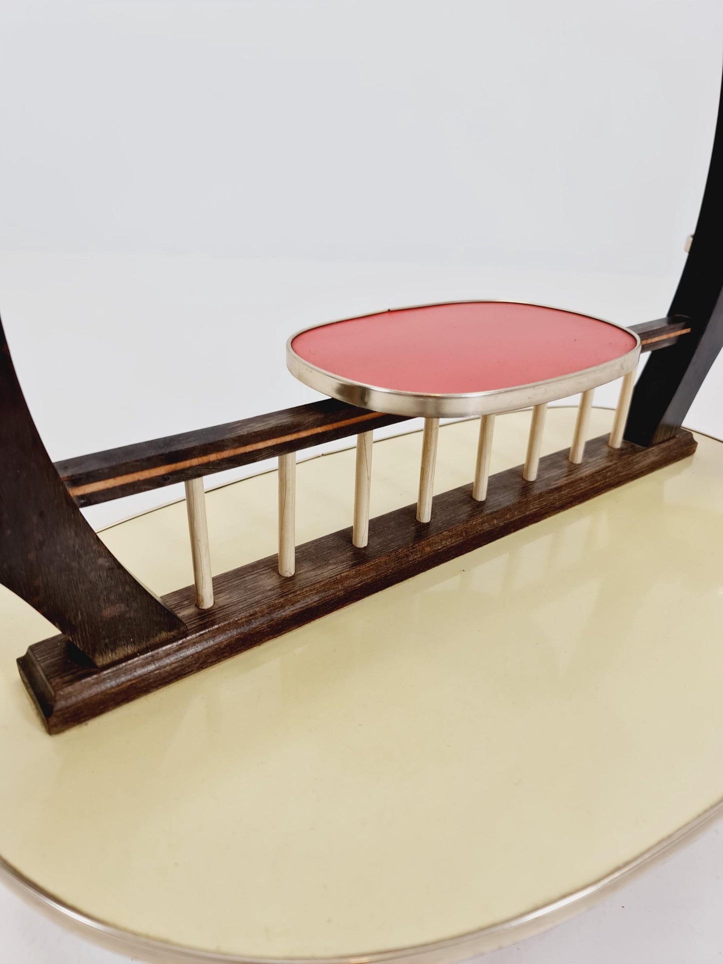 Big 1950s German Plant Stand, Colorful Vintage Mid-Century Minimalist Indoor Plant Stand Side Table Retro flower table