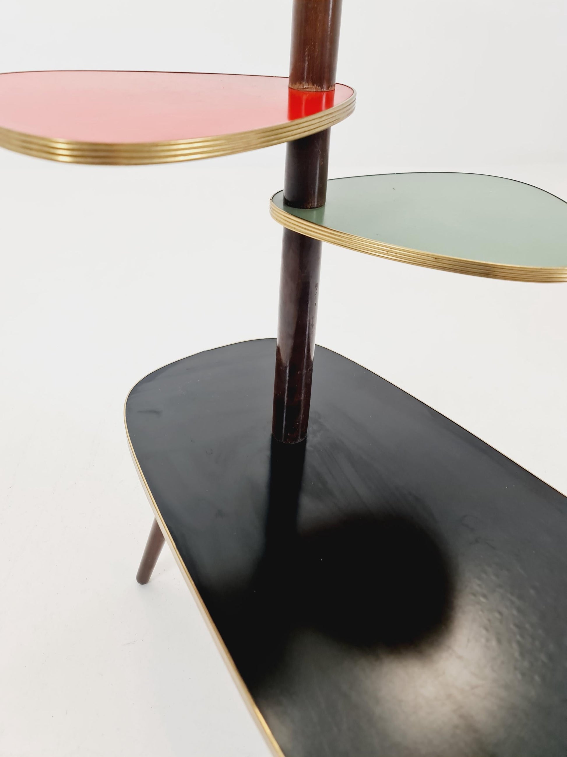 1950s German Plant Stand, Colorful Vintage Mid-Century Minimalist Indoor Plant Stand Side Table Retro flower table