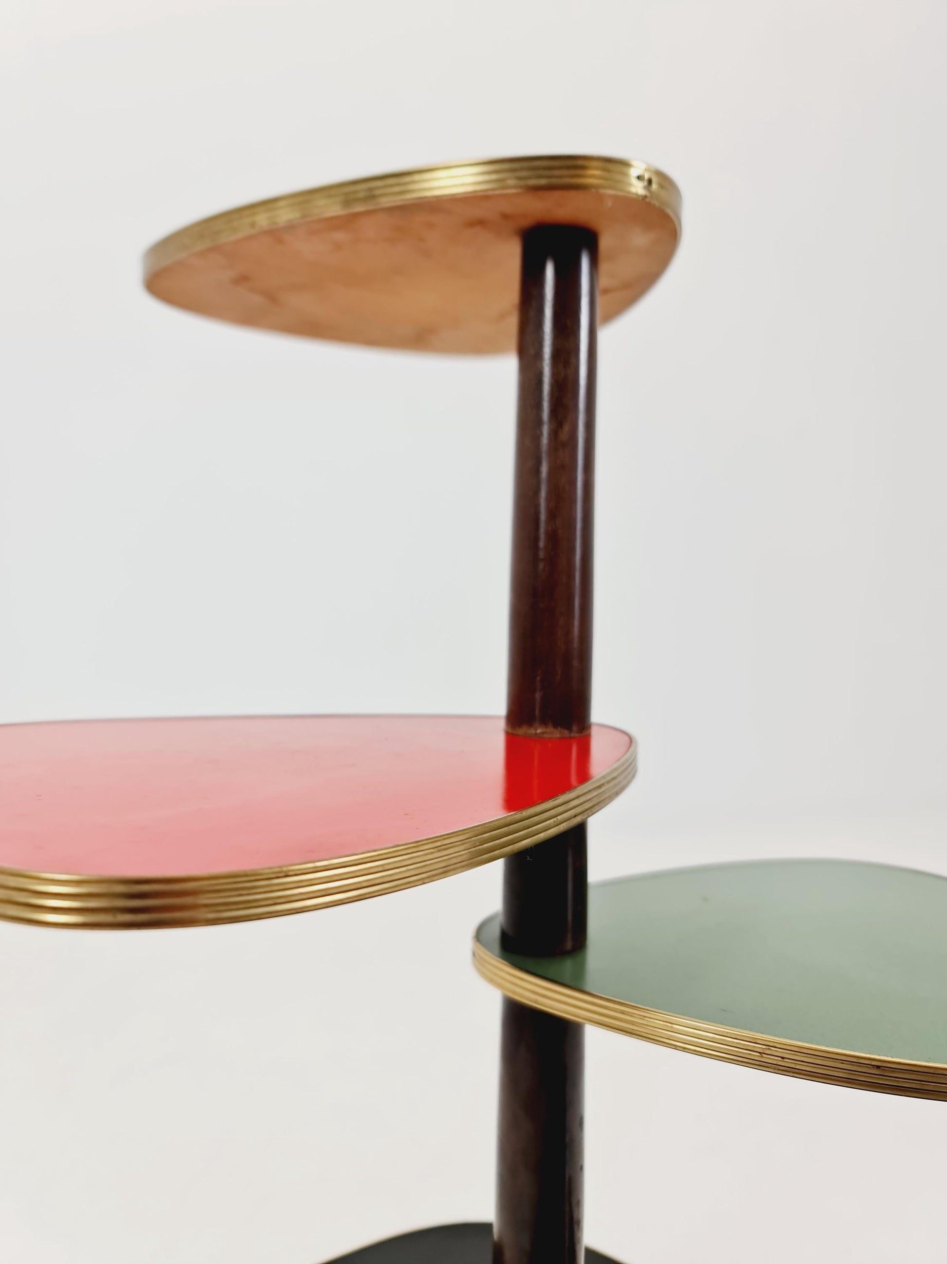 1950s German Plant Stand, Colorful Vintage Mid-Century Minimalist Indoor Plant Stand Side Table Retro flower table