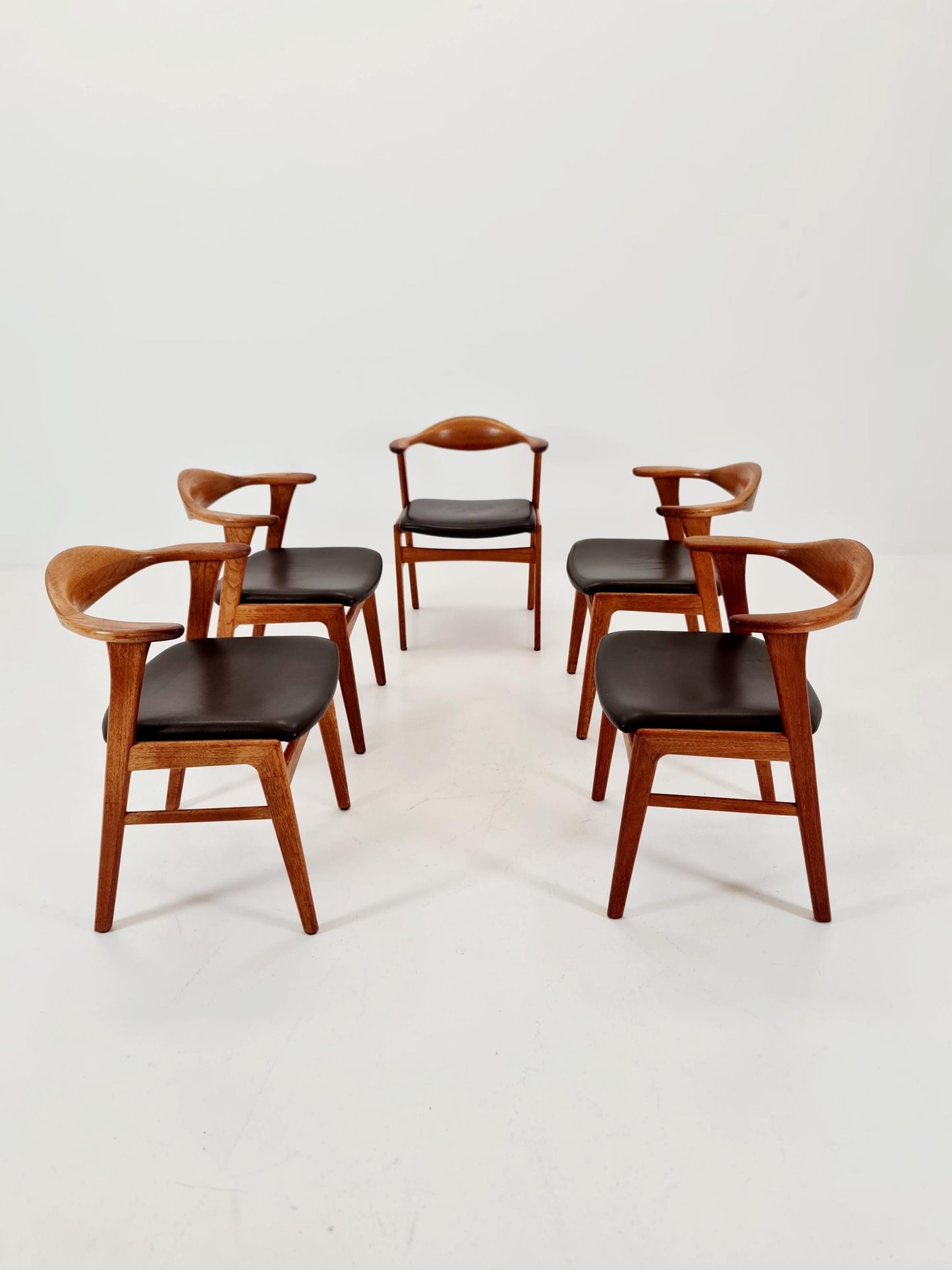 Mid Century Danish solid teak dining Charis byErik Kirkegaard for Hong Stolefabrik Modell 49 , 1960s