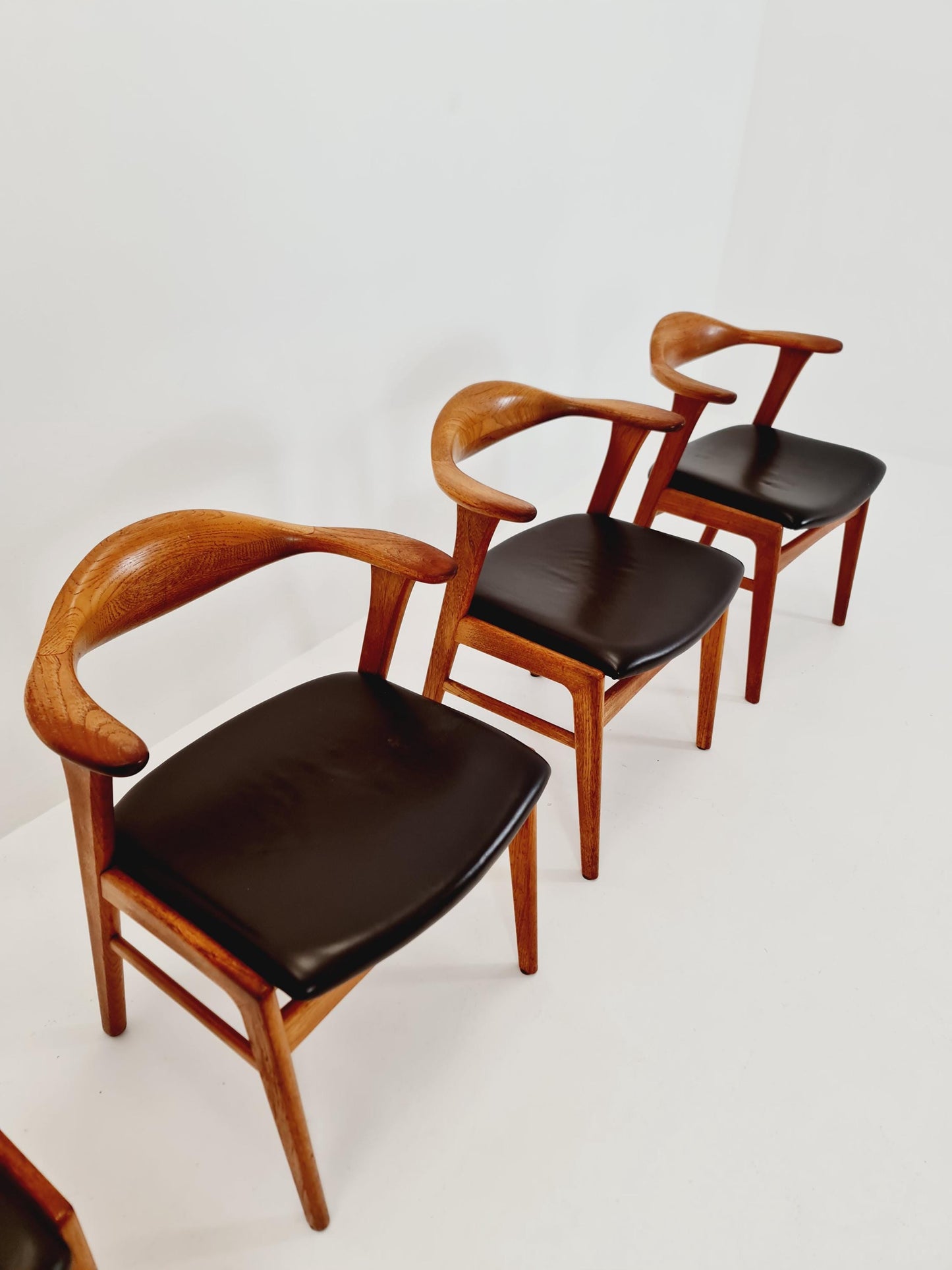 Mid Century Danish solid teak dining Charis byErik Kirkegaard for Hong Stolefabrik Modell 49 , 1960s