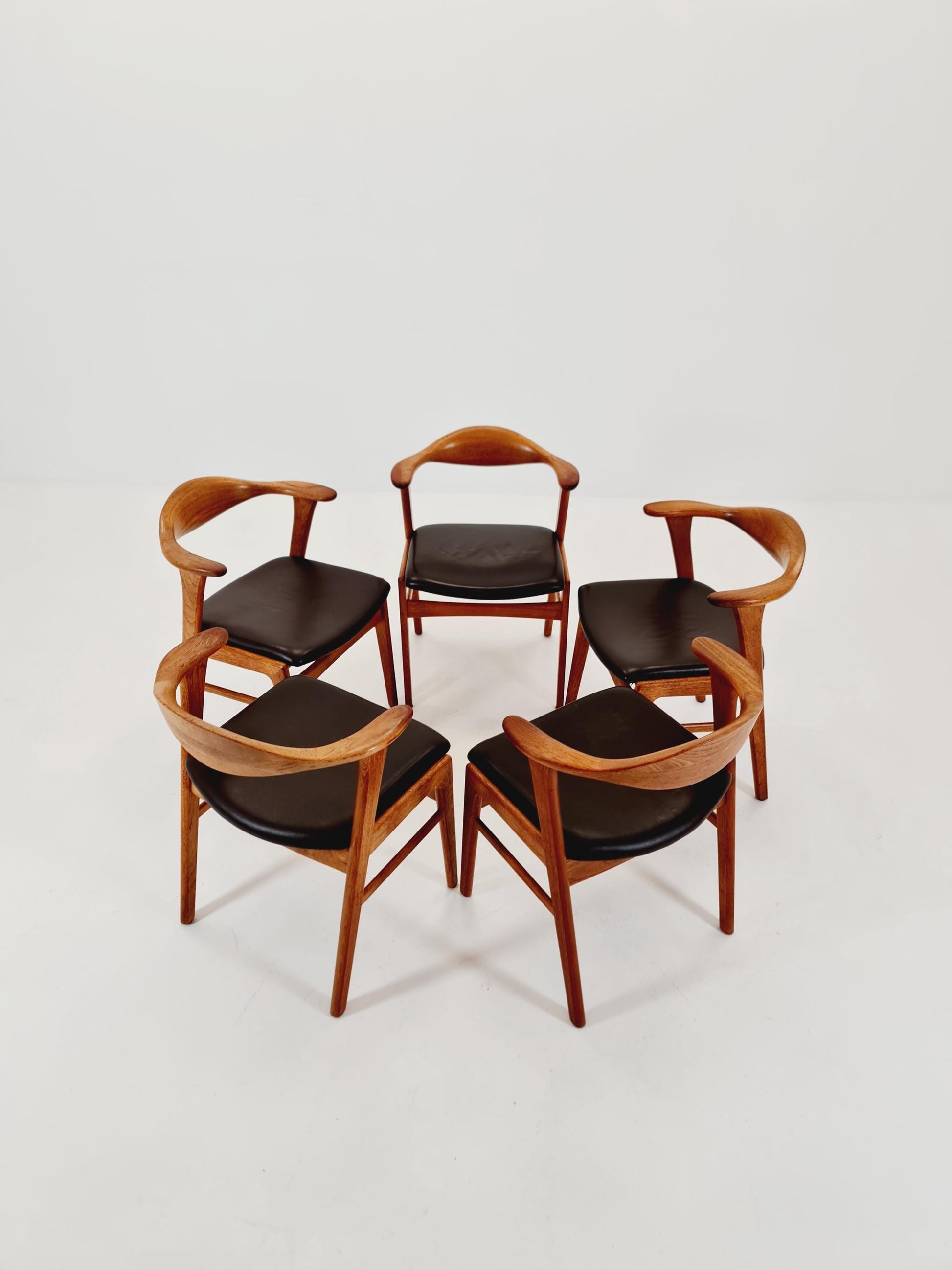Mid Century Danish solid teak dining Charis byErik Kirkegaard for Hong Stolefabrik Modell 49 , 1960s