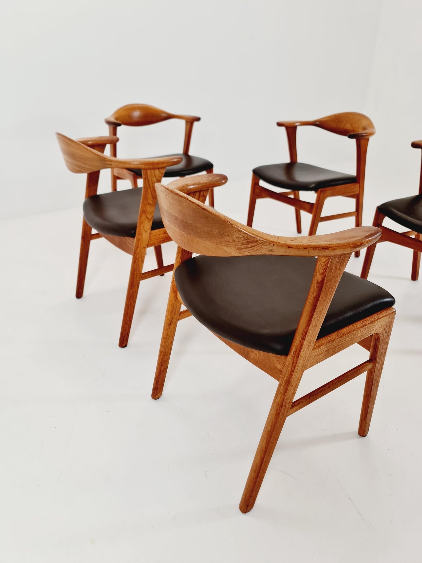 Mid Century Danish solid teak dining Charis byErik Kirkegaard for Hong Stolefabrik Modell 49 , 1960s