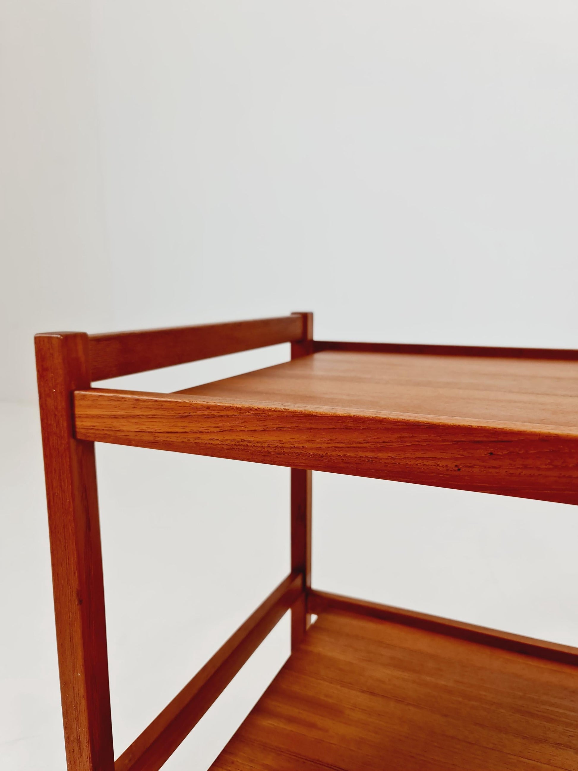 Vintage Danish mid century trolley bar cart in solid teak By Sika Möbler, 1960s