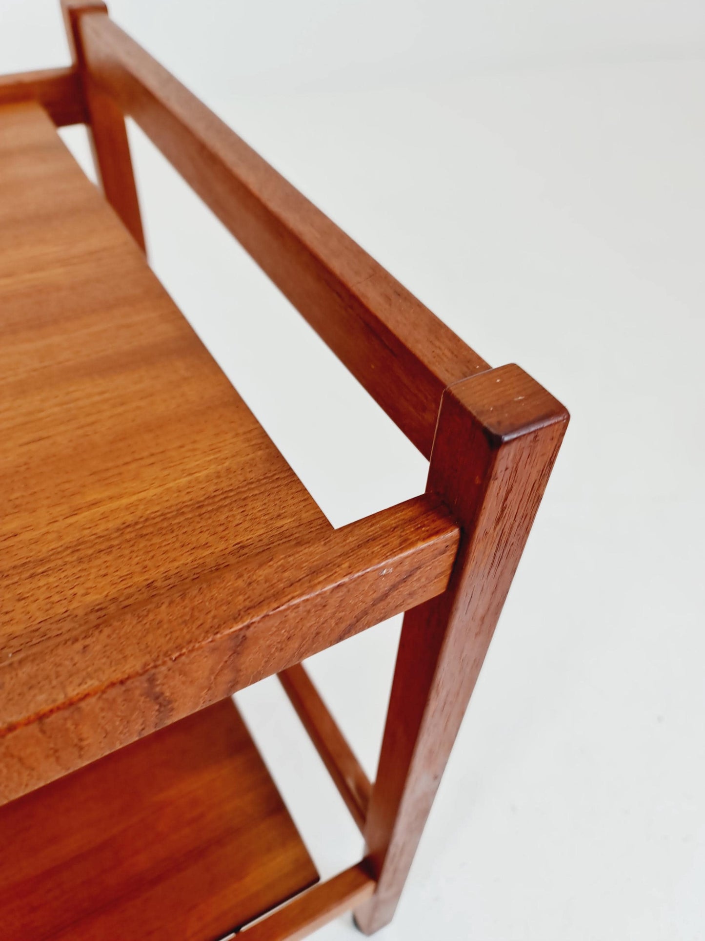 Vintage Danish mid century trolley bar cart in solid teak By Sika Möbler, 1960s