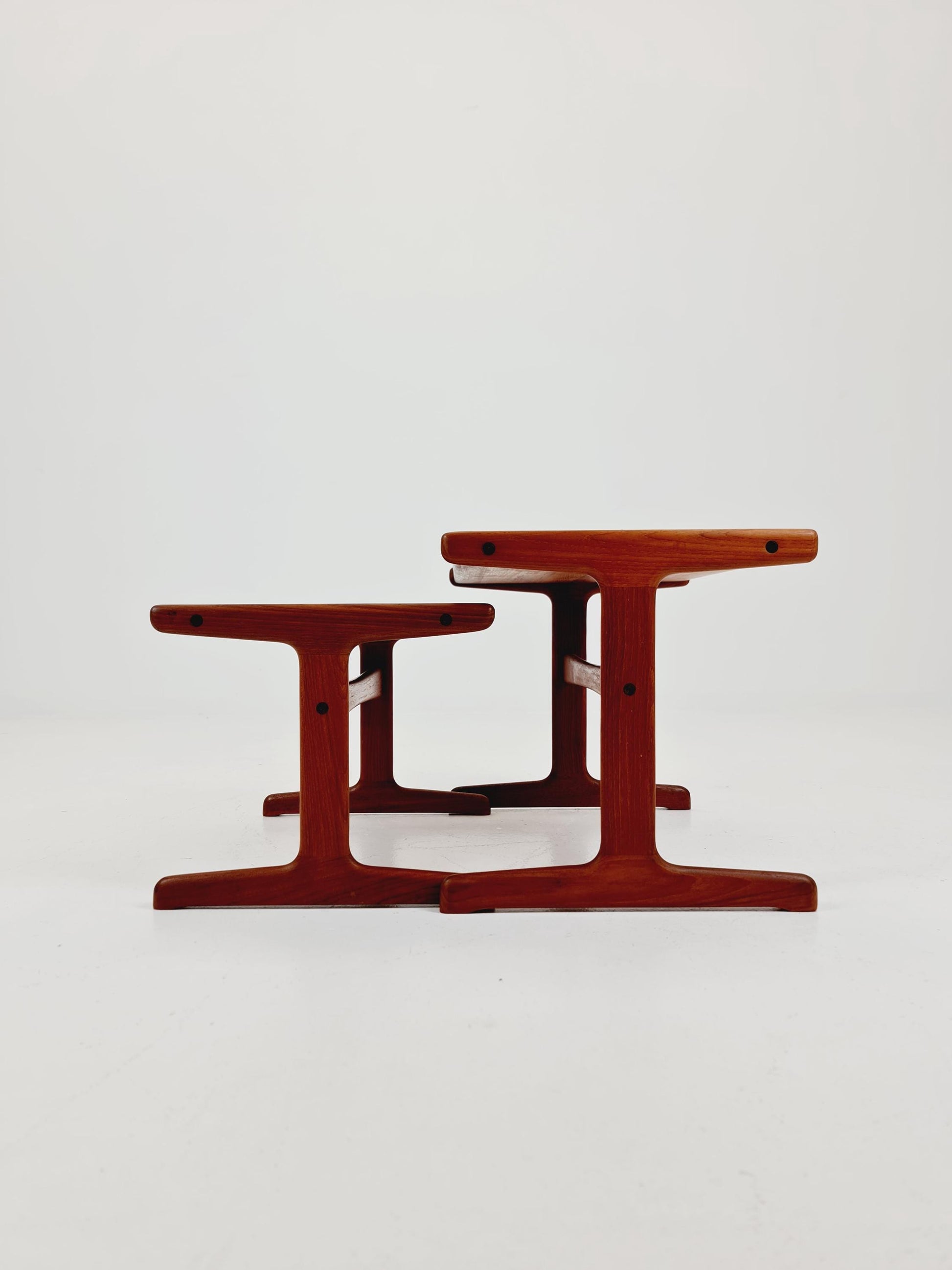 Midcentury Danish Solid teak Nesting Tables by Kai Kristiansen for skovamand & Andersen, 1960s