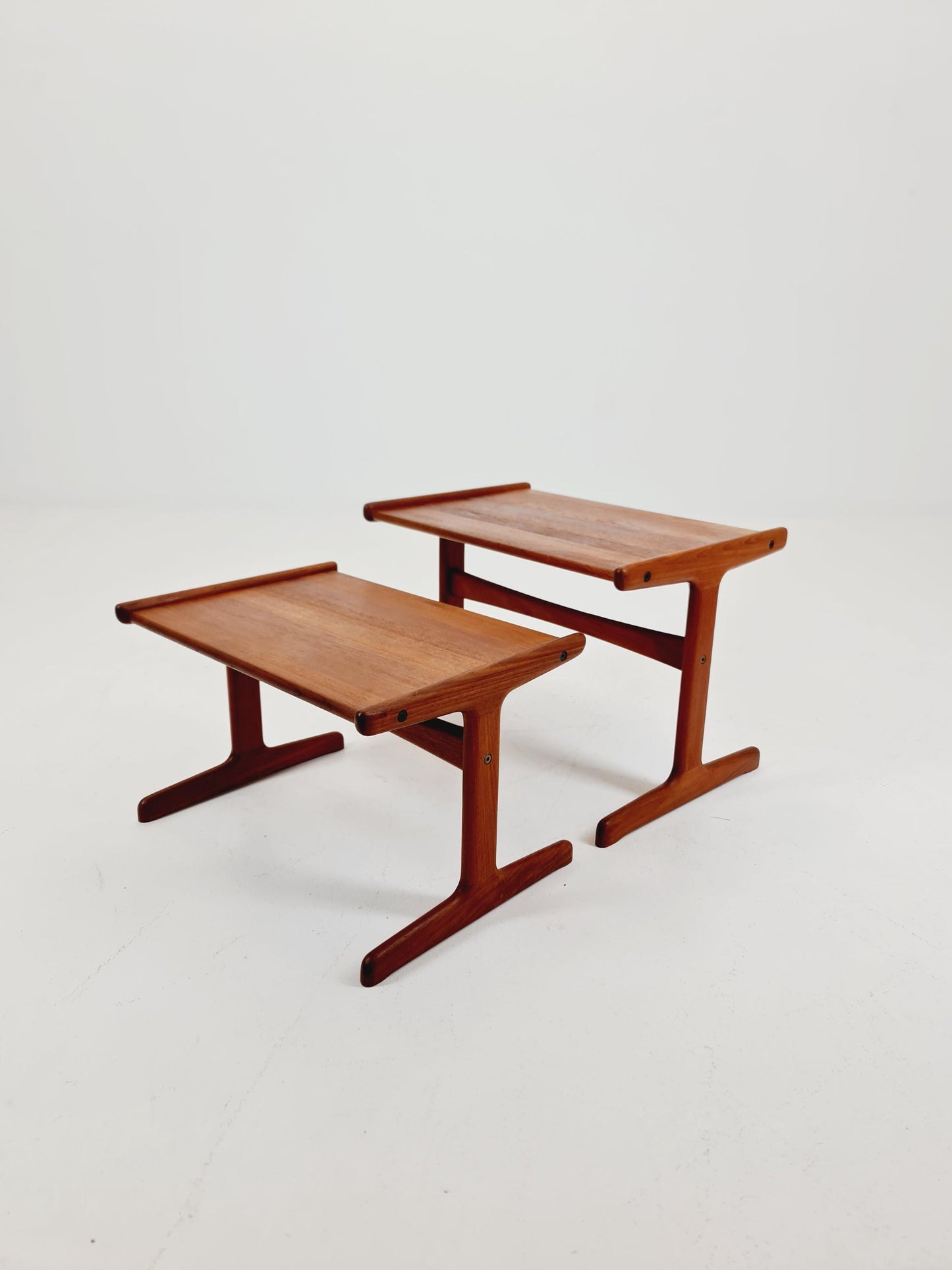 Midcentury Danish Solid teak Nesting Tables by Kai Kristiansen for skovamand & Andersen, 1960s