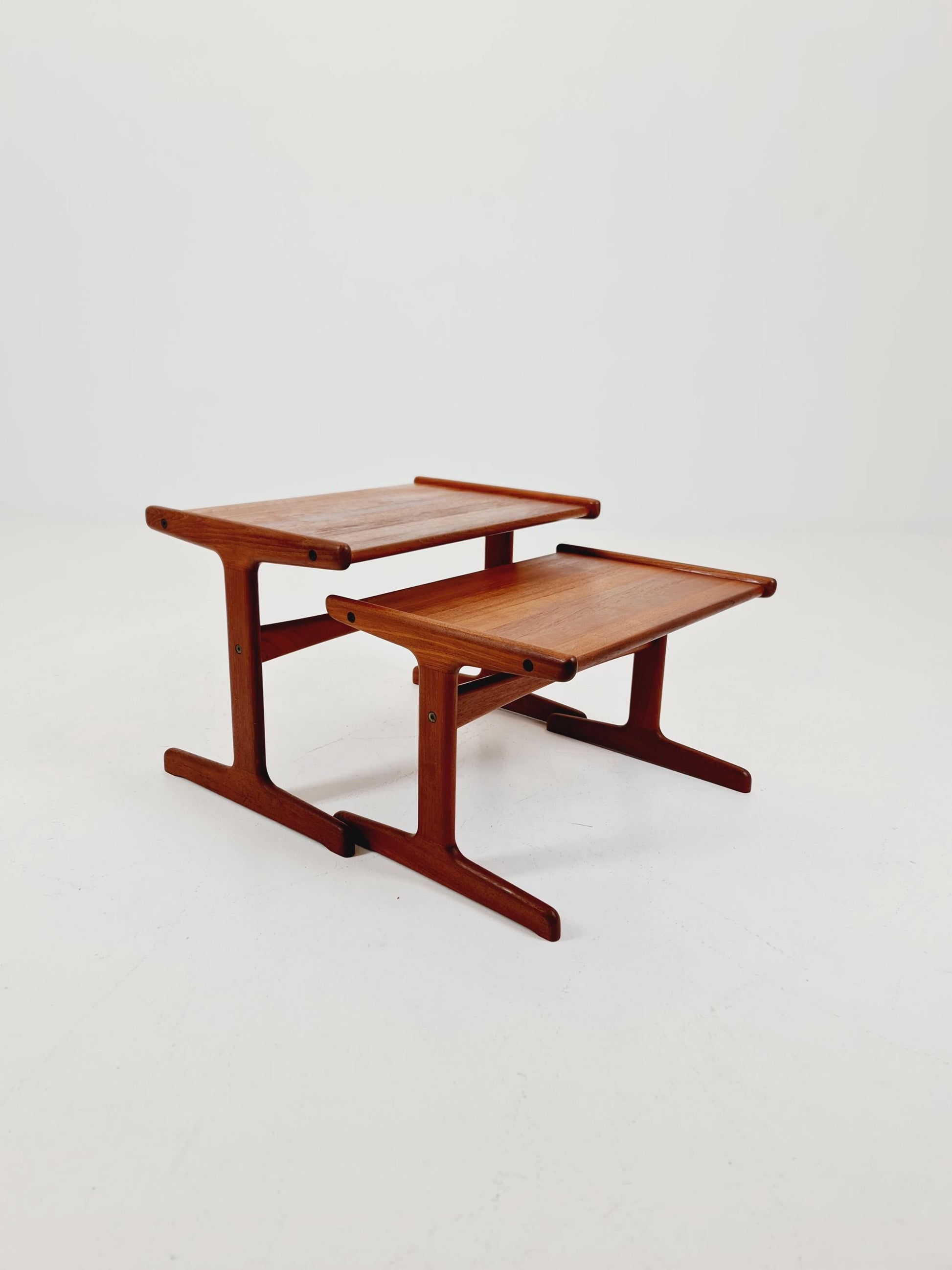 Midcentury Danish Solid teak Nesting Tables by Kai Kristiansen for skovamand & Andersen, 1960s
