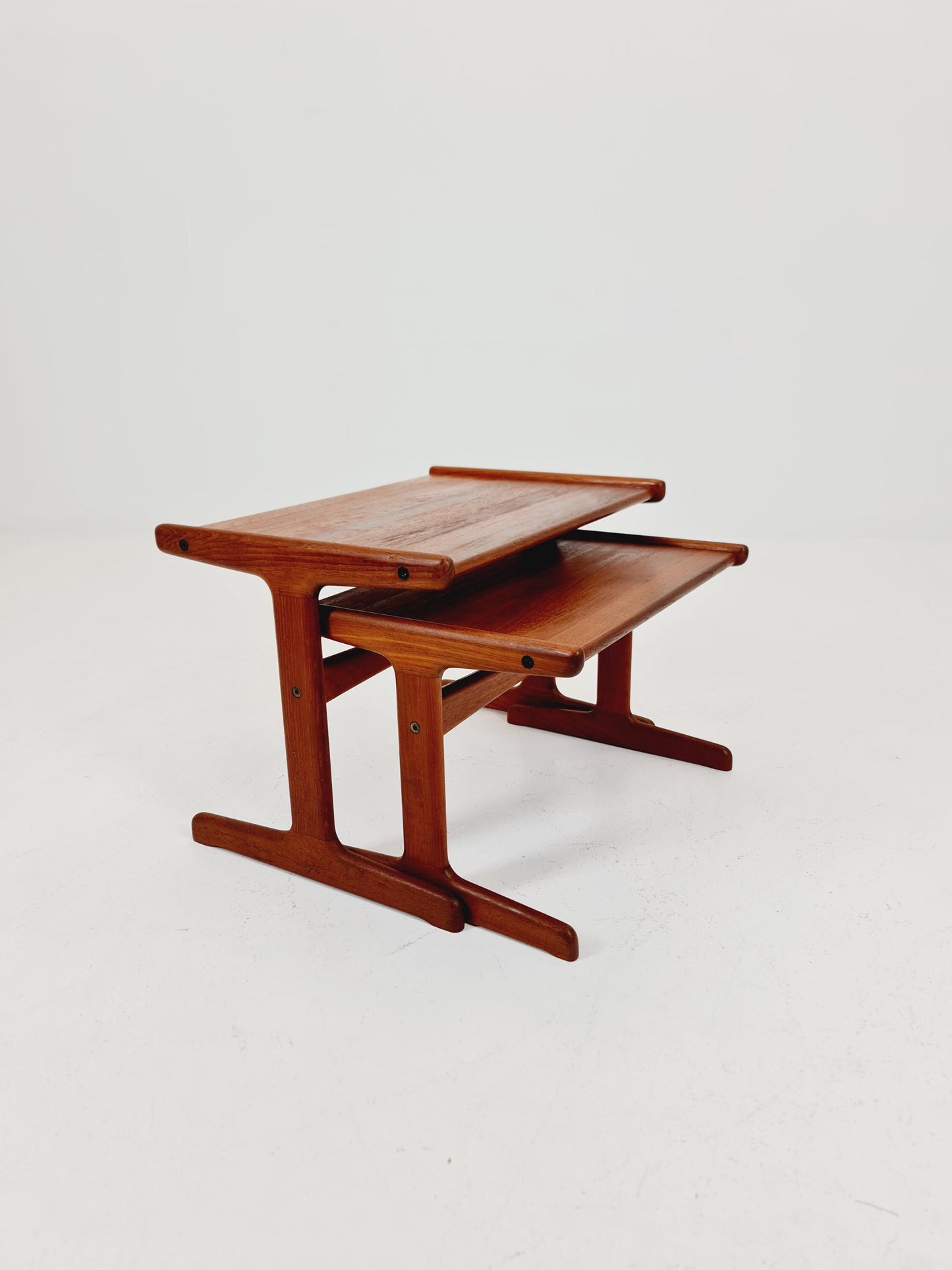 Midcentury Danish Solid teak Nesting Tables by Kai Kristiansen for skovamand & Andersen, 1960s