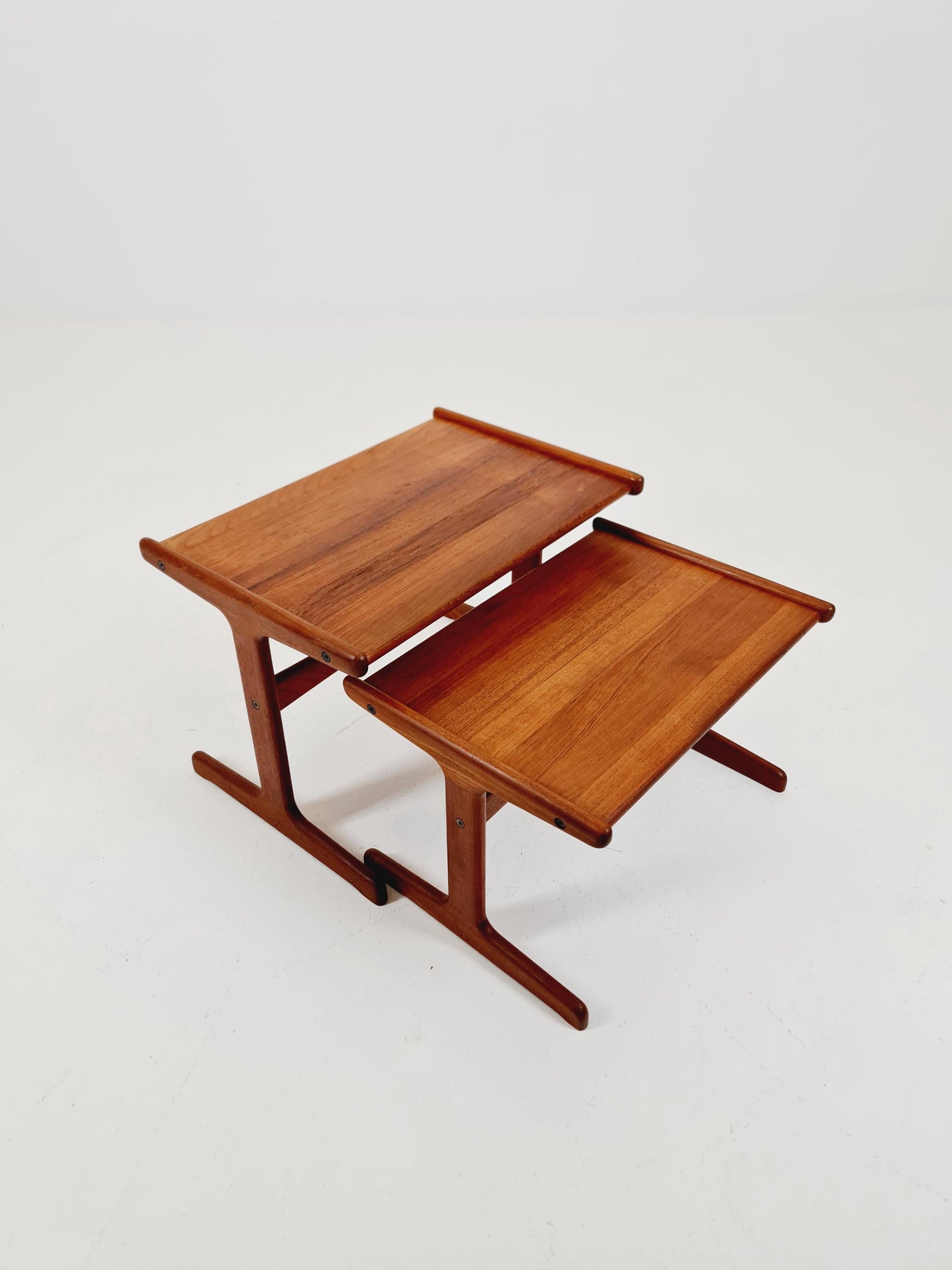 Midcentury Danish Solid teak Nesting Tables by Kai Kristiansen for skovamand & Andersen, 1960s